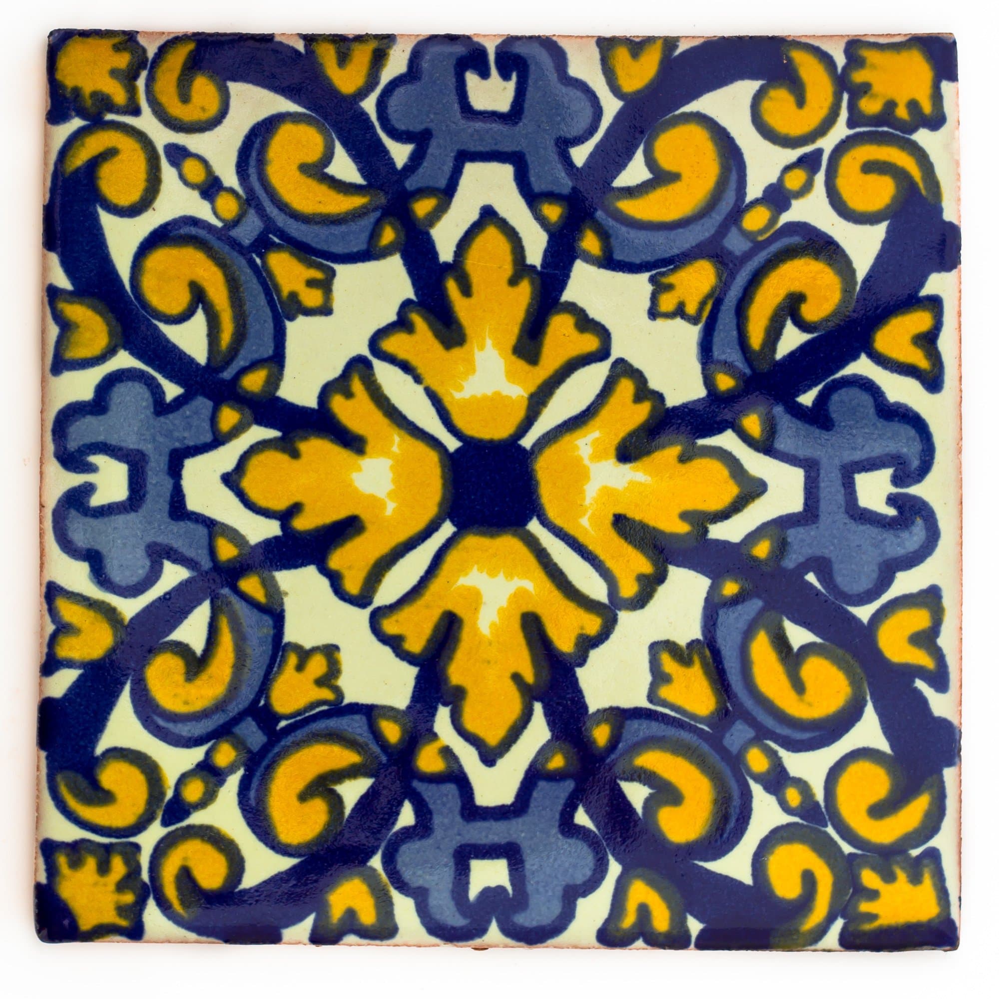 Ceramic Mexican Tile – 10.5cm- Handmade and Ethically Traded by Tumia LAC