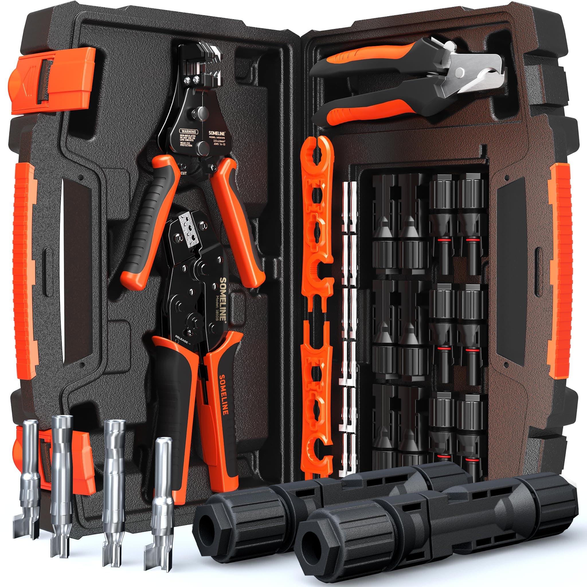 SOMELINE Solar Connectors Photovoltaic Systems Panel Spanner Tool Cable Panels Male Female PV Systems Wire Adapter Combiner DIY Kit PV Plug Coupler