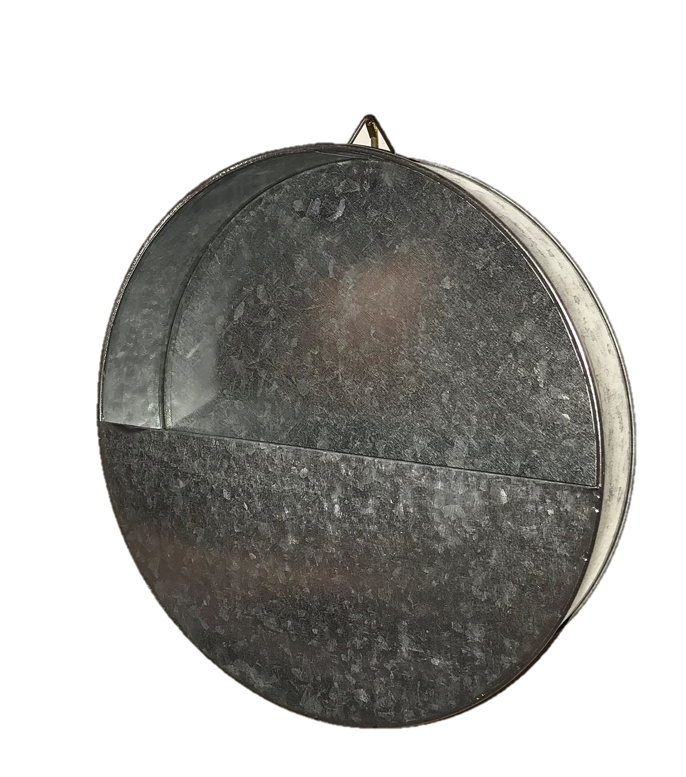 Galvanized Round Metal Wall Planter - 10" with mounting Hardware