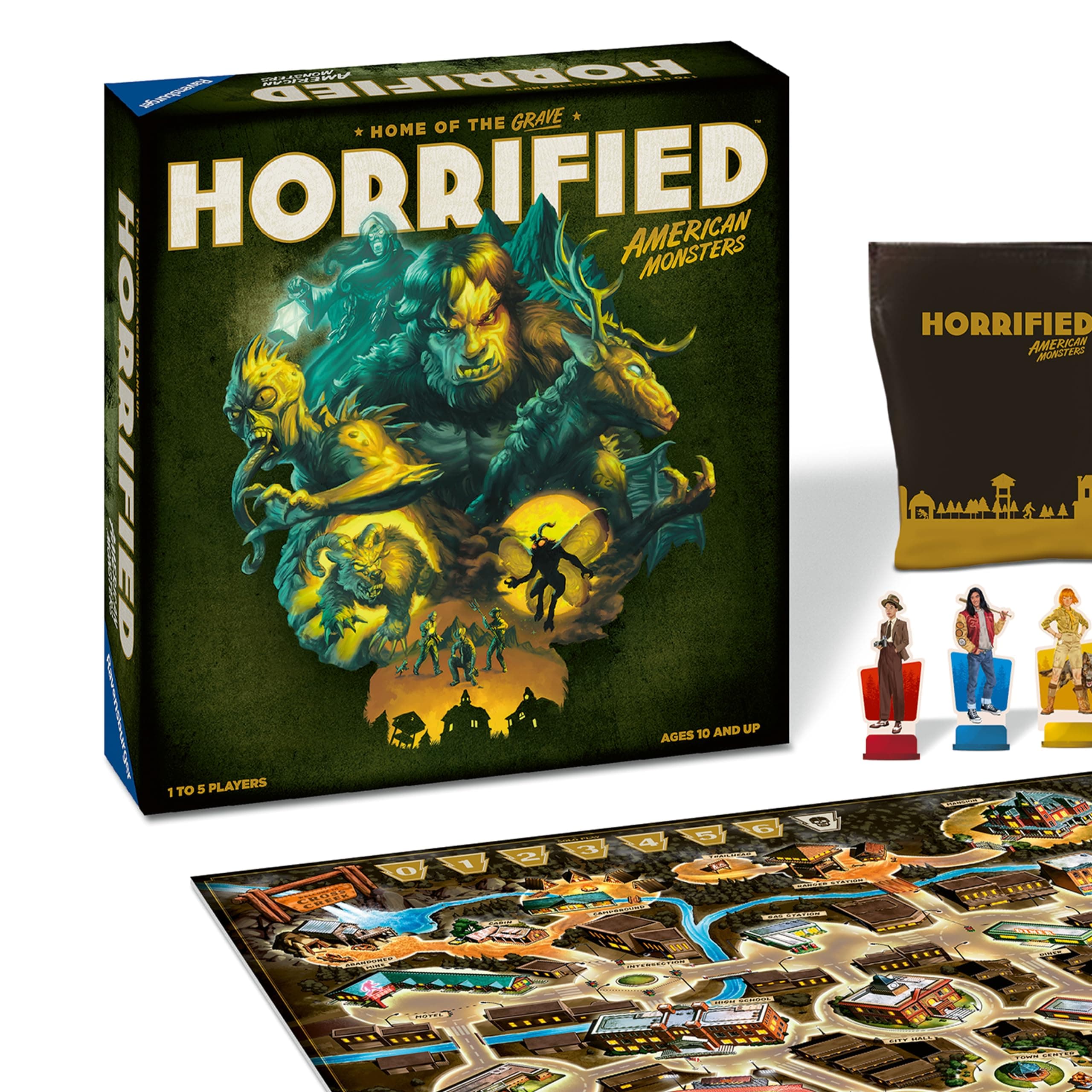 Ravensburger Horrified Games - American Monsters - Strategy Board Game - Boost Critical Thinking & Teamwork - Cooperative Gameplay - Unique Monster Challenges - 1 to 5 Players - Adults & Kids 10+