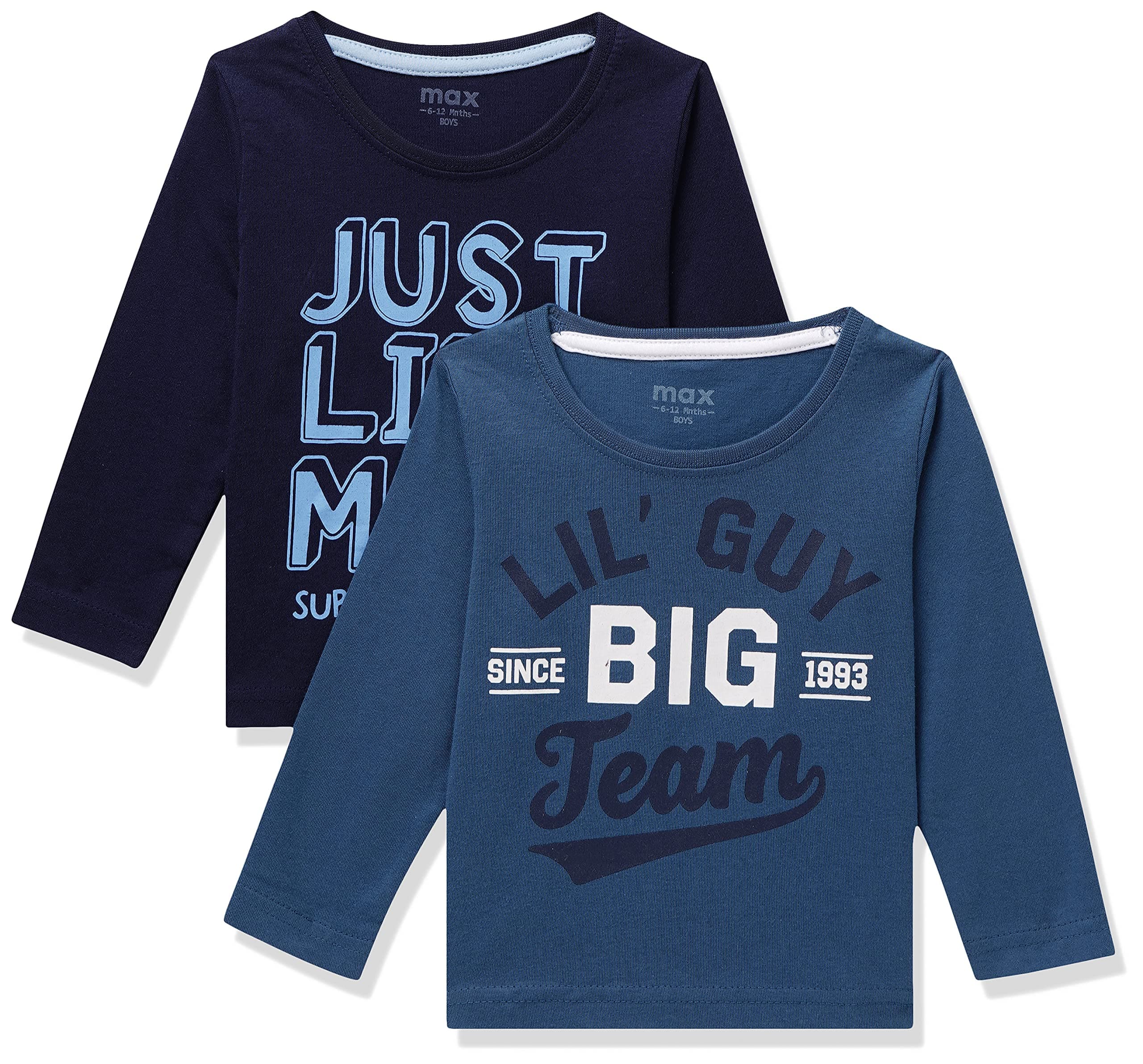 Max Boys Cotton Regular Fit Printed T-Shirt - Pack of 2