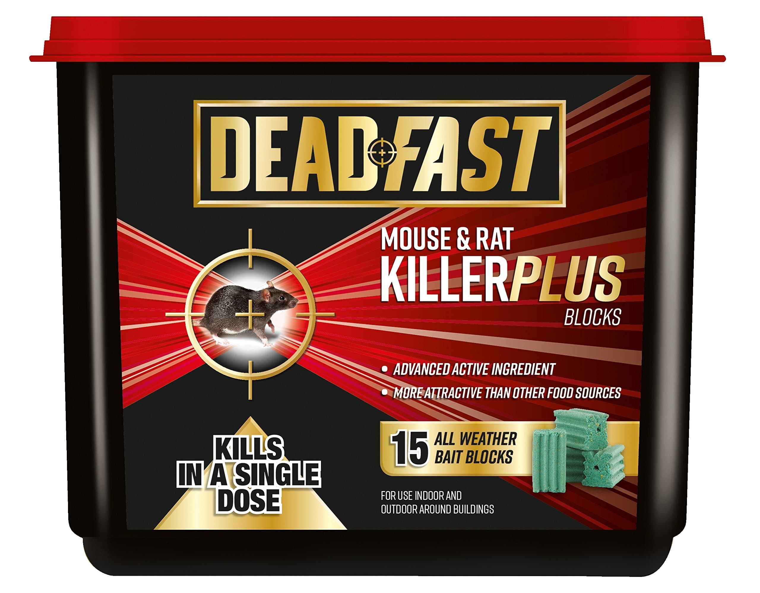 Deadfast Mouse and Rat Killer Plus Poison, 15 Block - Green