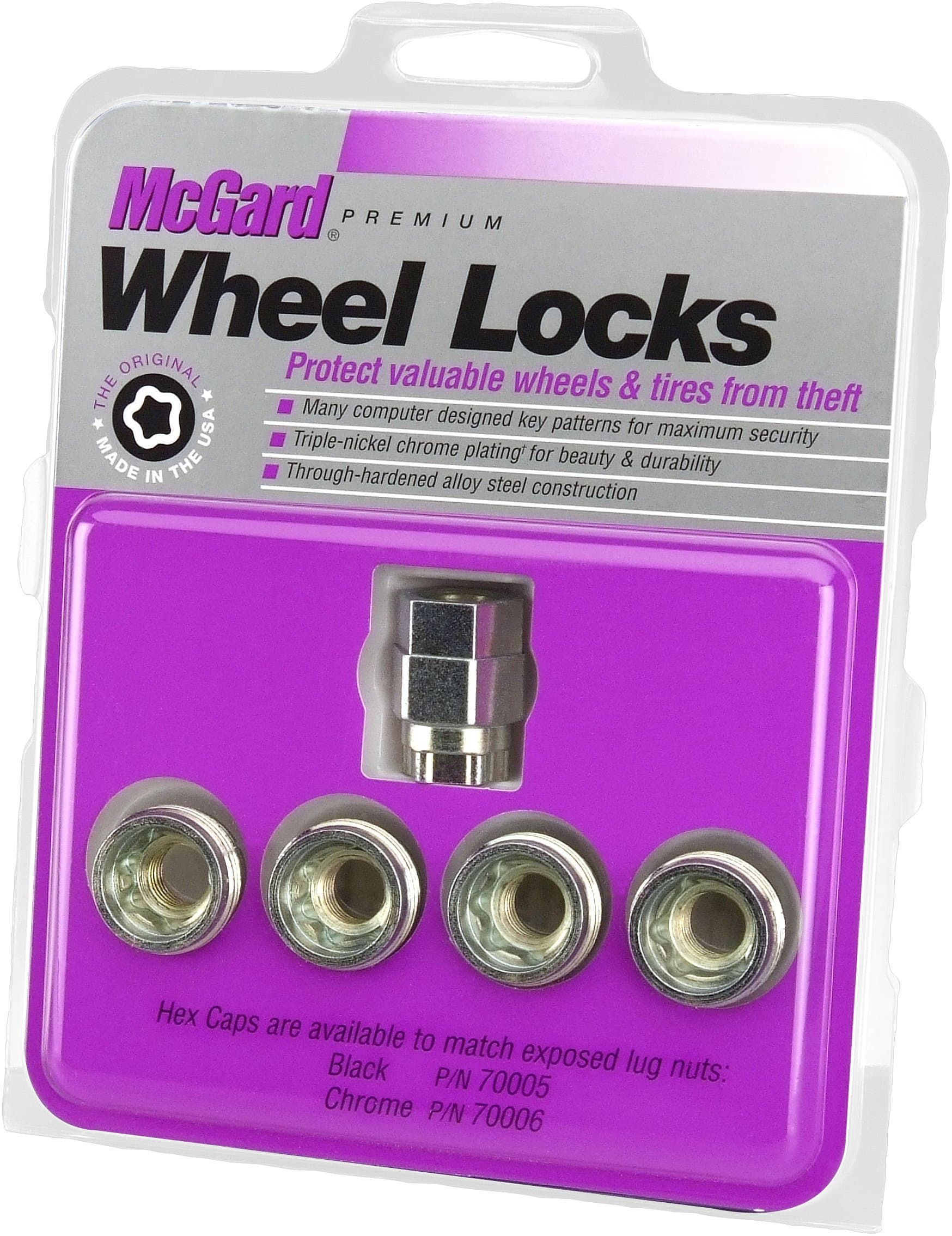 24010 Cone Seat - Under Hub Cap Wheel Locks (1/2" - 20 Thread Size) - Set of 4, Silver