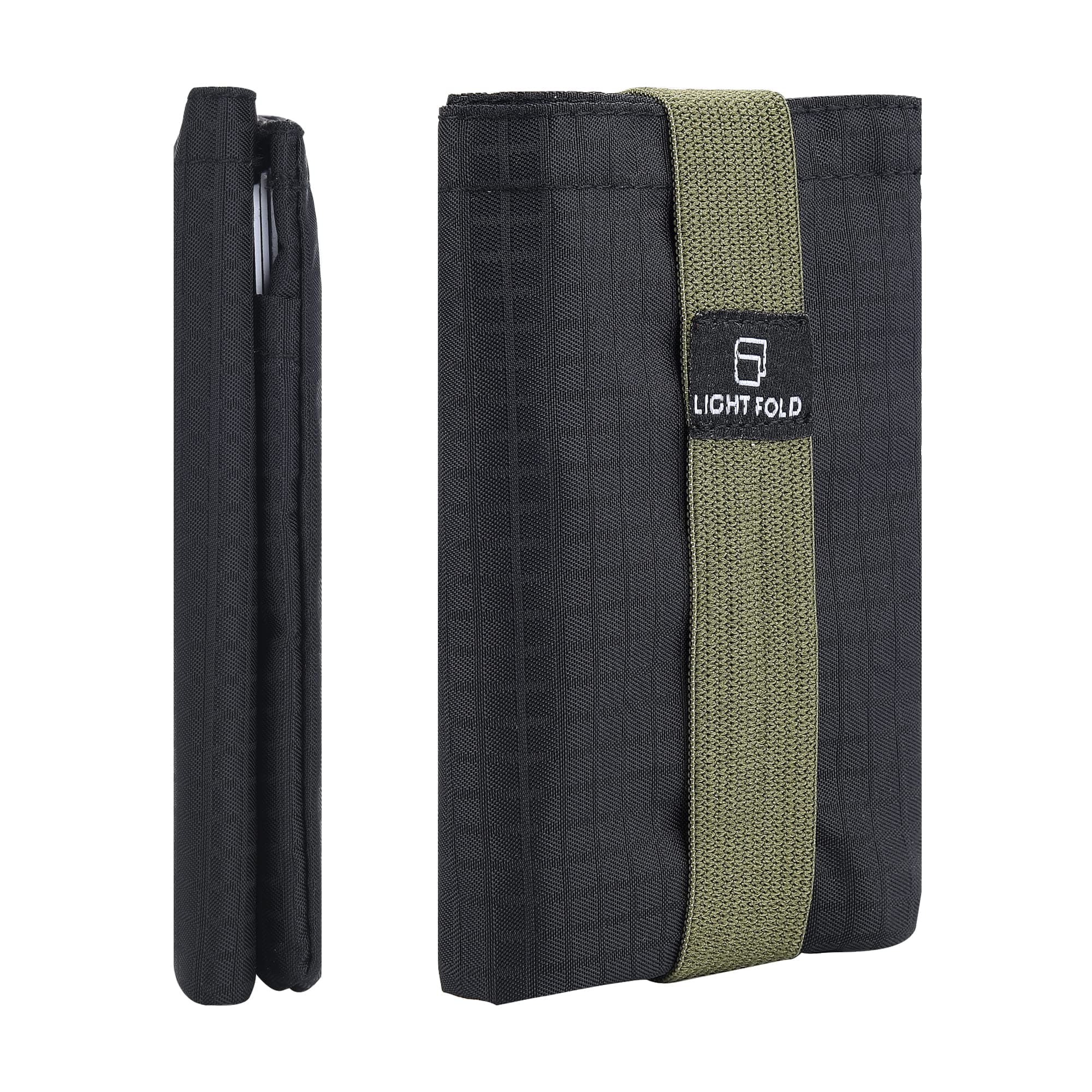 [LIGHT FOLD] Men's Slim Minimalist Wallet Tri-Fold Nylon Wallet Ultra Thin Design with RFID Holds Up to 12 Cards and Cash, Army Green