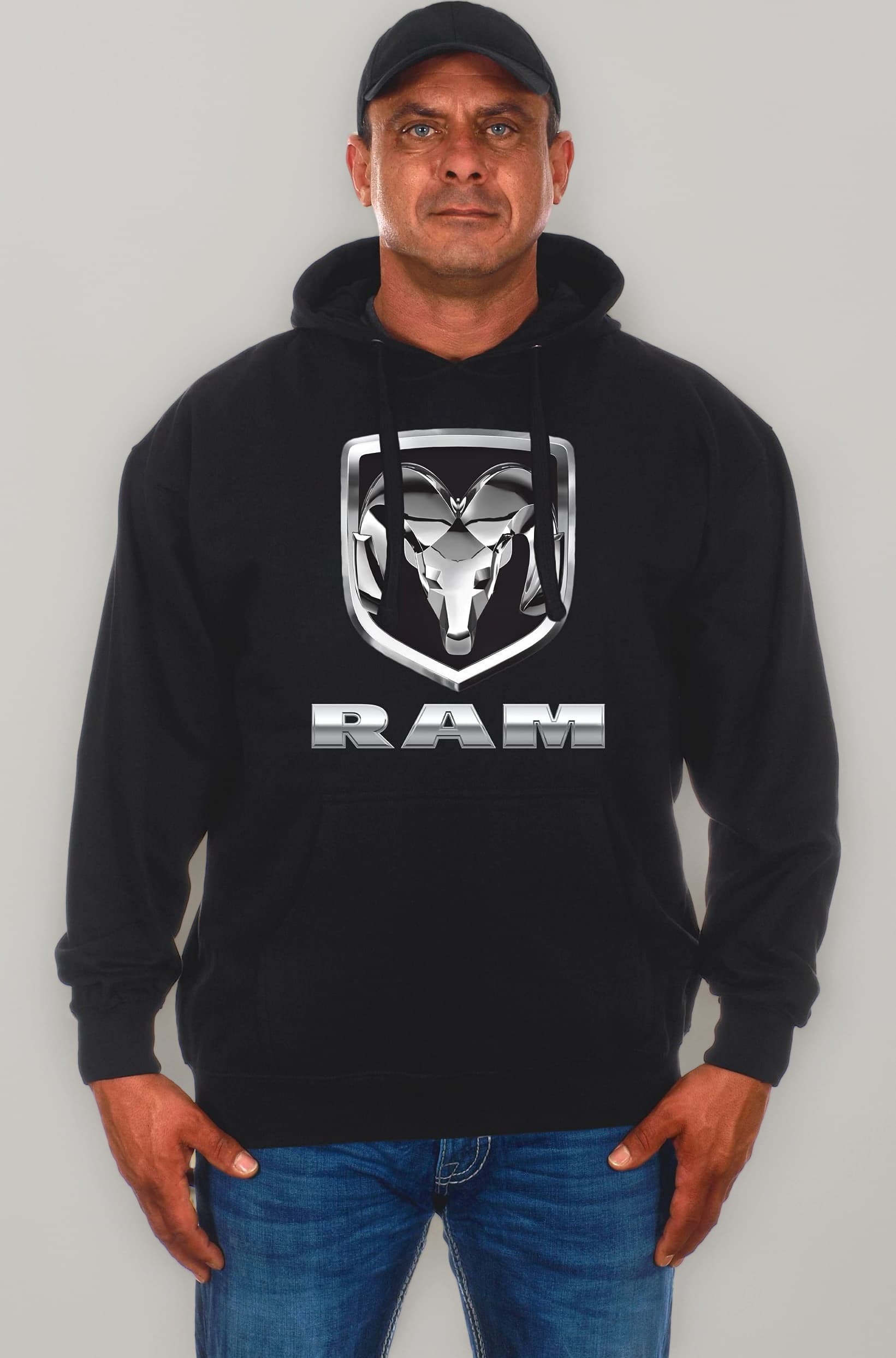 Men’s Dodge Ram Pullover Hoodie a Black Sweatshirt for Men