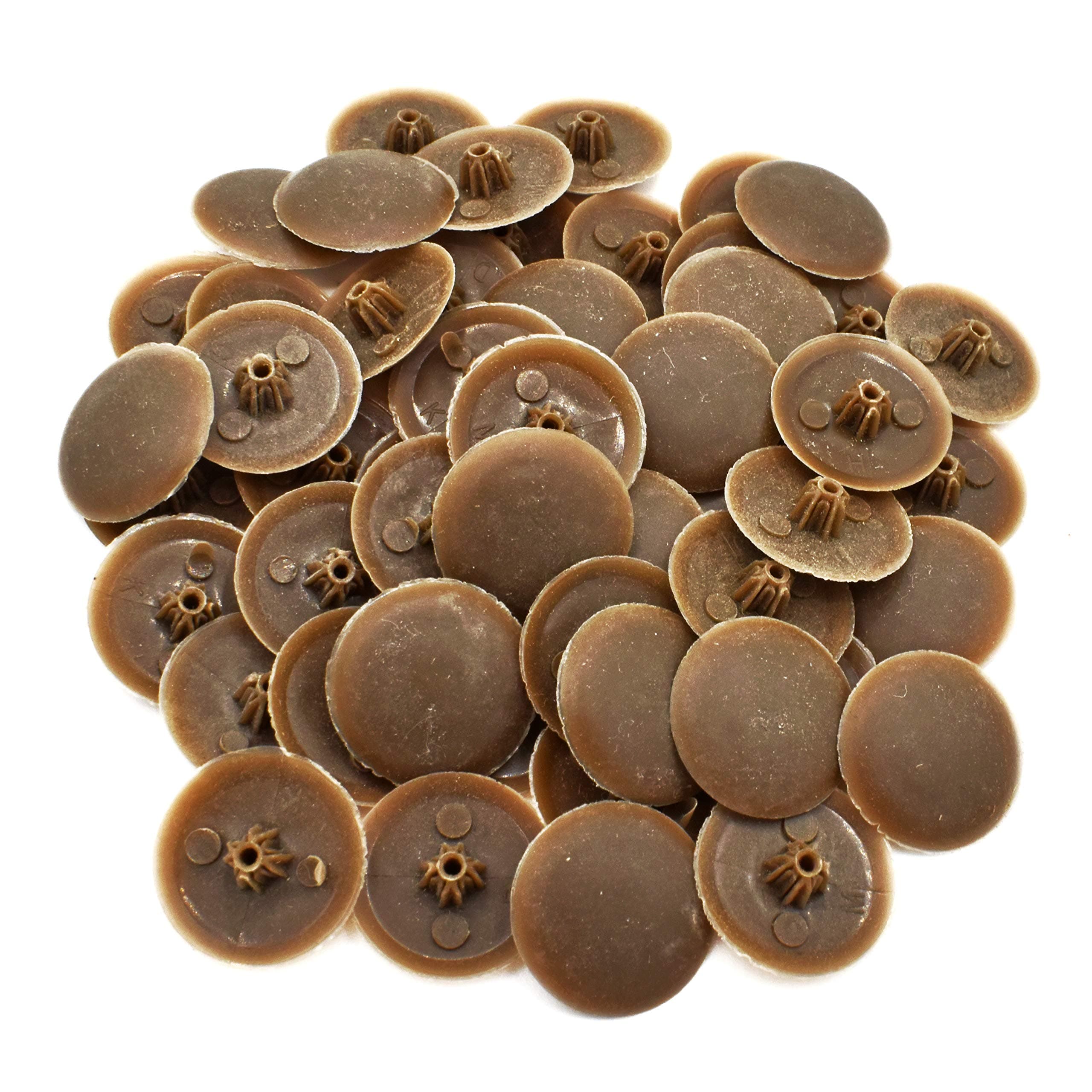Snap-On Bifix Cover Caps to Use with Phillips Ph2 & Pozidrive Pz2 Pozi Screws - Pack of 50 Biffix Covers : Sepia Brown