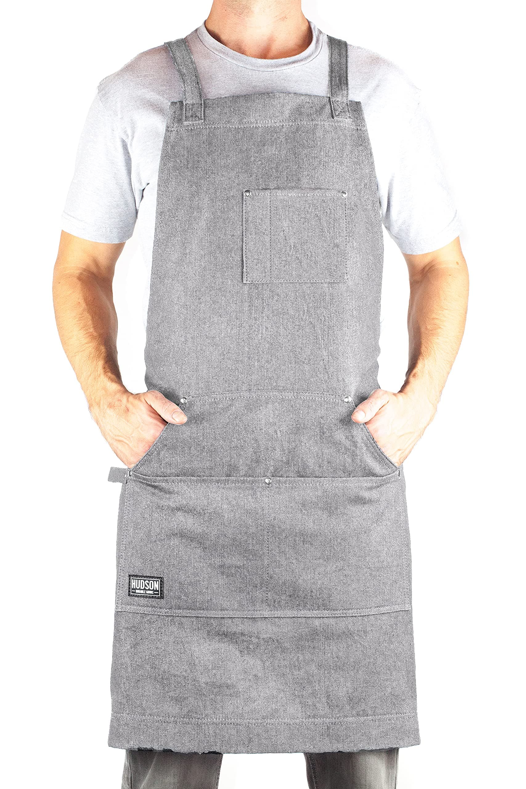Hudson Durable Goods - Professional Grade Chef Apron for Kitchen, BBQ & Grill