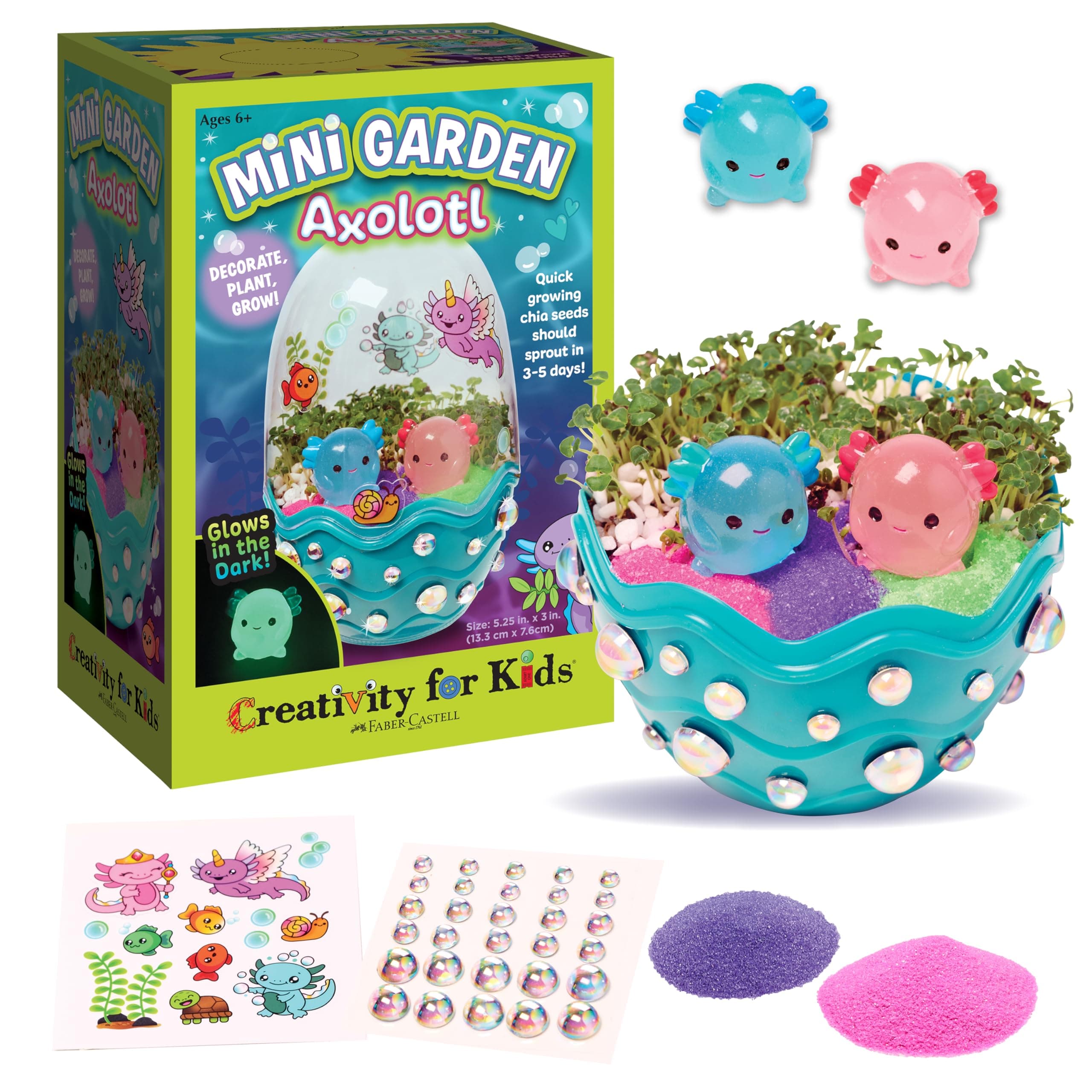 Mini Garden: Axolotl Terrarium - STEM Science Kit for Kids, Axolotl Arts and Crafts for Kids, Kids Gifts | Spring Gifts & DIY Girls Toys (Ages 6+)