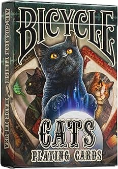 Bicycle Cat Bicycle Playing Cards Design by Lisa Parker Black