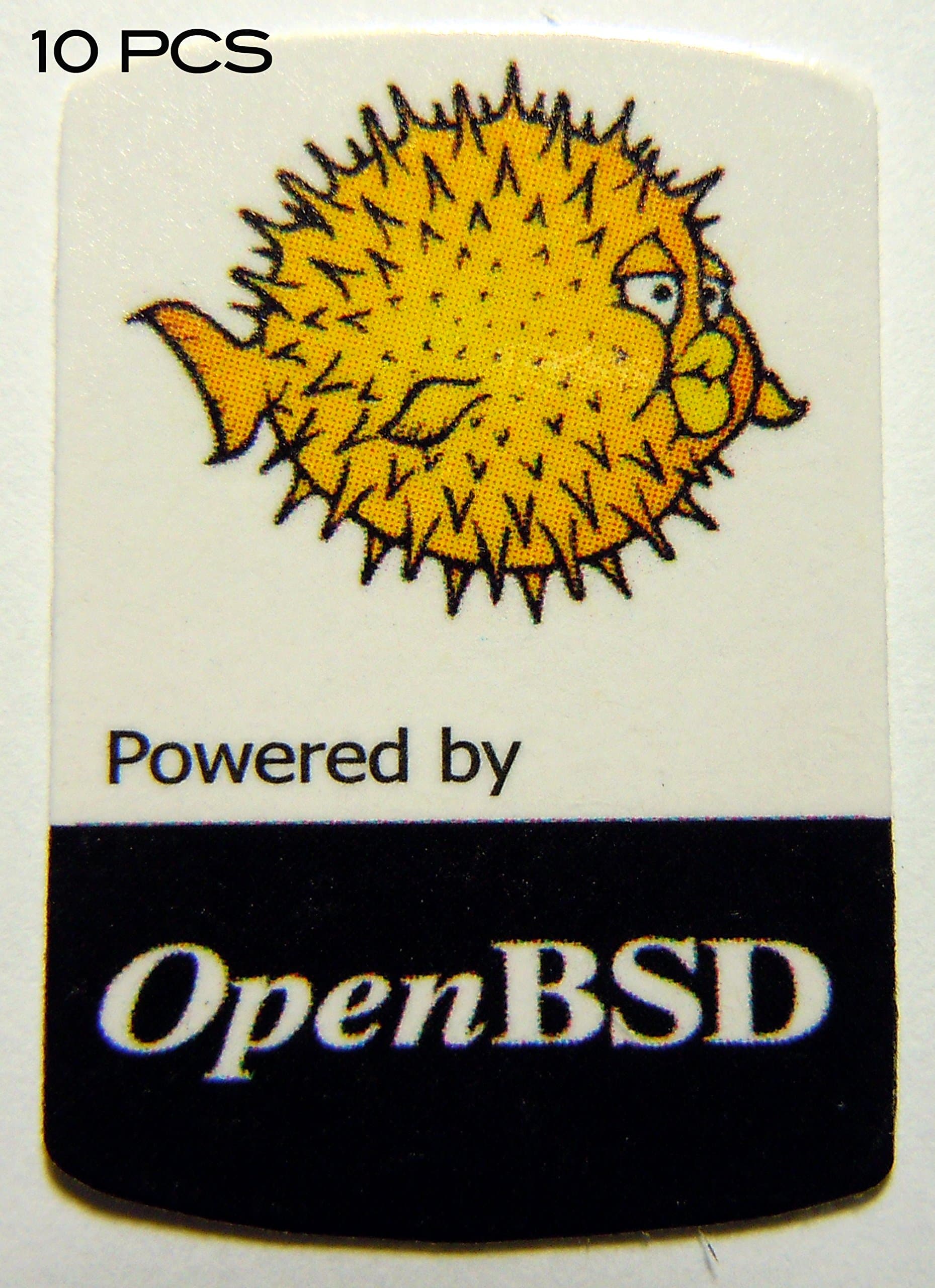 Linux 10 Pieces of Powered by OpenBSD Sticker 19 x 28mm [408x10]