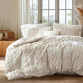 Boho Duvet Cover Queen Size, Soft & Comfortable Elegant Design Boho Bedding for Decoration, Machine Washable Comforter Cover for All Seasons,Includes 1 Duvet Cover & 2 Pillow Shams,Linen