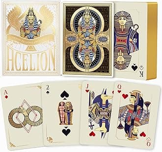 Gold Cold Foil Golden Edge Playing Cards,Flower-Cut Playing Cards,Historical Elements of Ancient Egypt, Deck of Cards ，Game and Party Gift Poker Cards (Egypt)