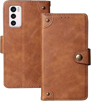 Flip Genuine Premium Leather Phone Gel Case for LG Wing 5G 6.8" TPU Silicone Cover Etui Protective Protector Wallet Shell Bumper (Brown)