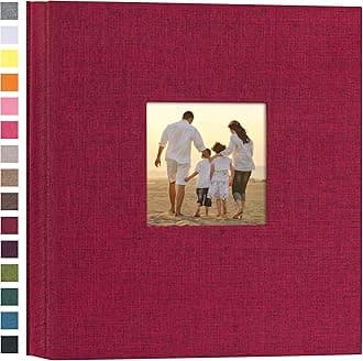 potricher Linen Hardcover Photo Album 4x6 1000 Photos Large Capacity for Family Wedding Anniversary Baby Vacation (Red, 1000 Pockets)