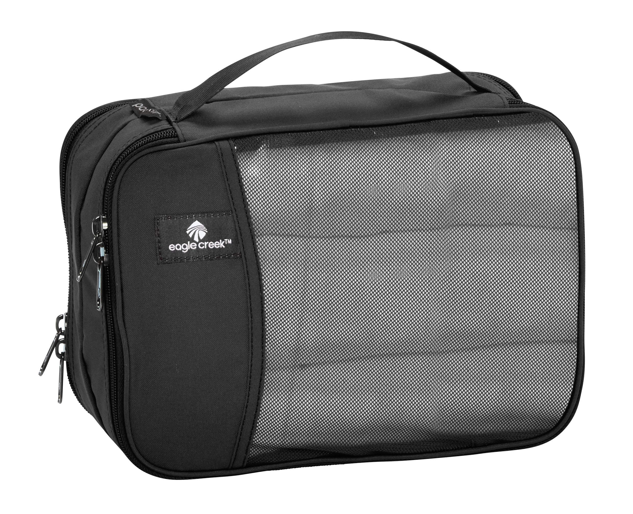 Eagle Creek Pack-It Original Clean/Dirty Packing Cubes for Travel - Durable Lightweight Dual Compartment Suitcase Organizer to Keep Clothes Separate, Black - Small