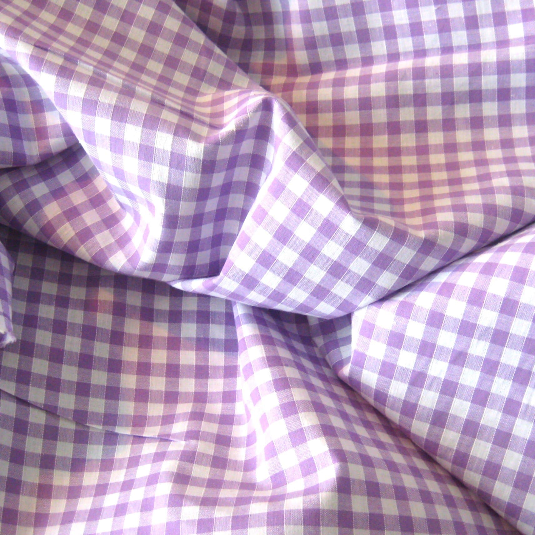 Gingham 1/4 inch Check Polycotton Fabric Lilac