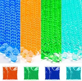 120000 Pcs Gel Balls Blaster Ammo Splat Refill (7-8 mm, 12 Pack), Orange,Green, Blue,Light Blue Gel Splatter 7.5mm Blaster Bullets, for Ages 14+