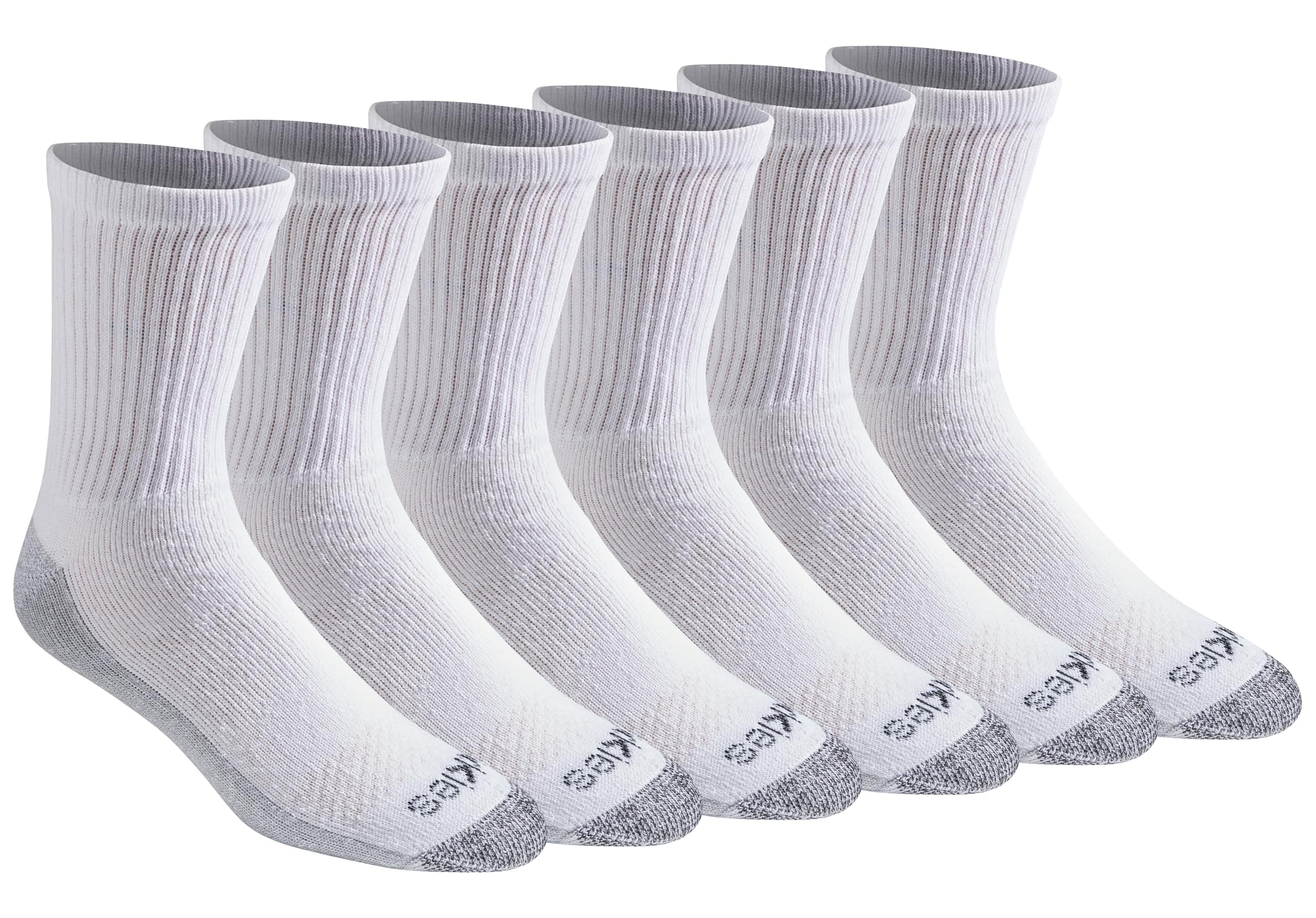 Dickies Men's Dri-Tech Mid-Crew Comfort Length Moisture Control Socks (6, 12 Pairs)