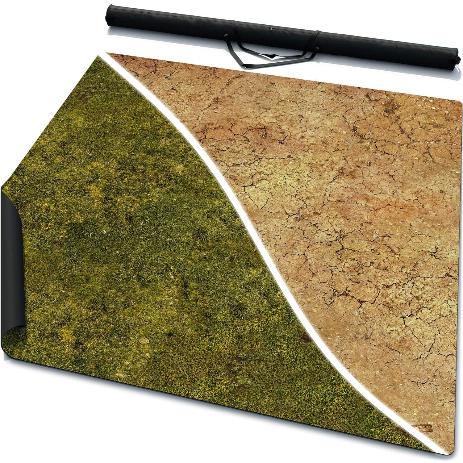 Warzone Studio 3’ x 3’ Double-Sided Rubber Battle Mat: Meadows + Saraha + Bag