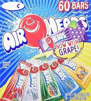 Airhead 60 Bars Assorted Flavors Taffy AH1011