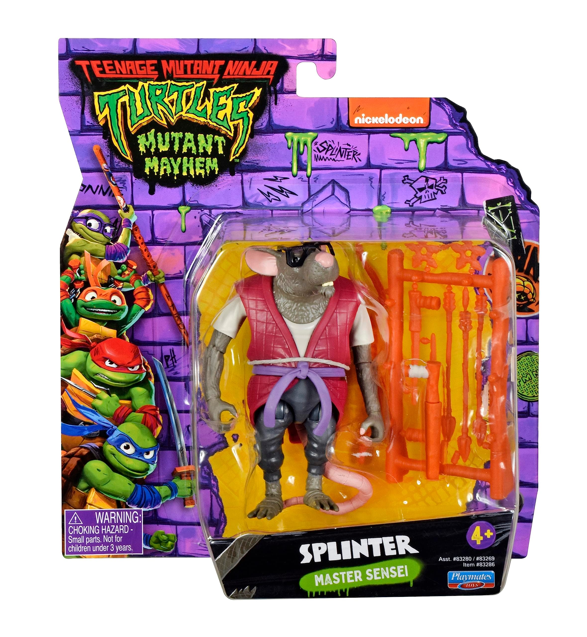 Teenage Mutant Ninja Turtles: Mutant Mayhem 4” Splinter Basic Action Figure by Playmates Toys