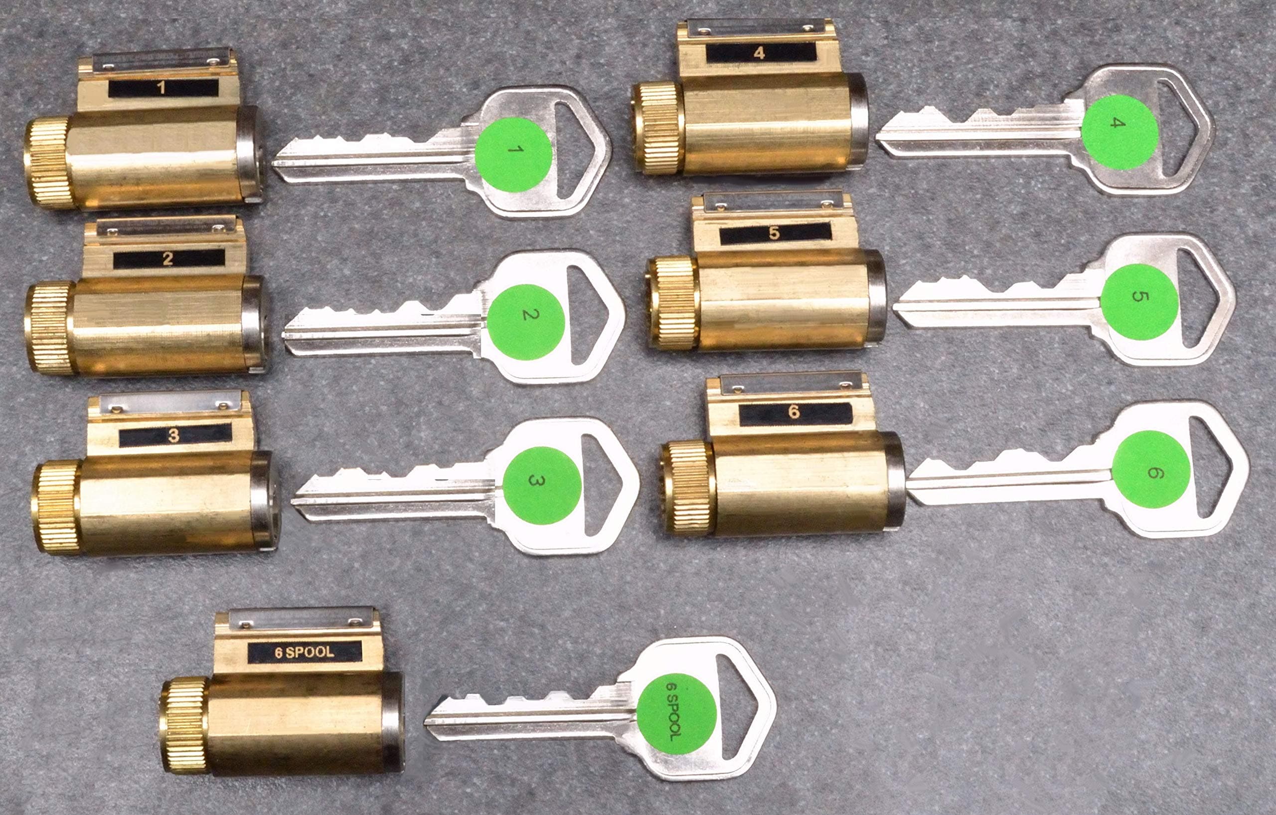 Practice Lock Intro Set - 7 Progressively Pinned KIK Cylinders
