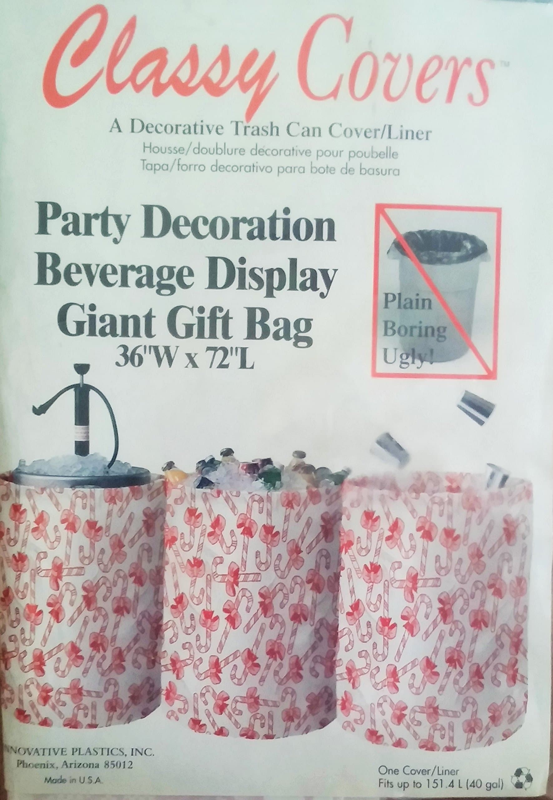 Decorative Trash Can Cover/Liner, Candy Canes
