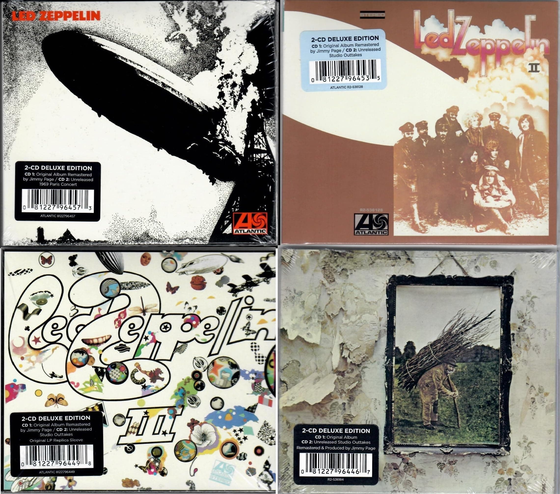 Led Zeppelin Deluxe Editions 4-Pack: Led Zeppelin I II III IV Expanded Sets Collection Remastered by Jimmy Page