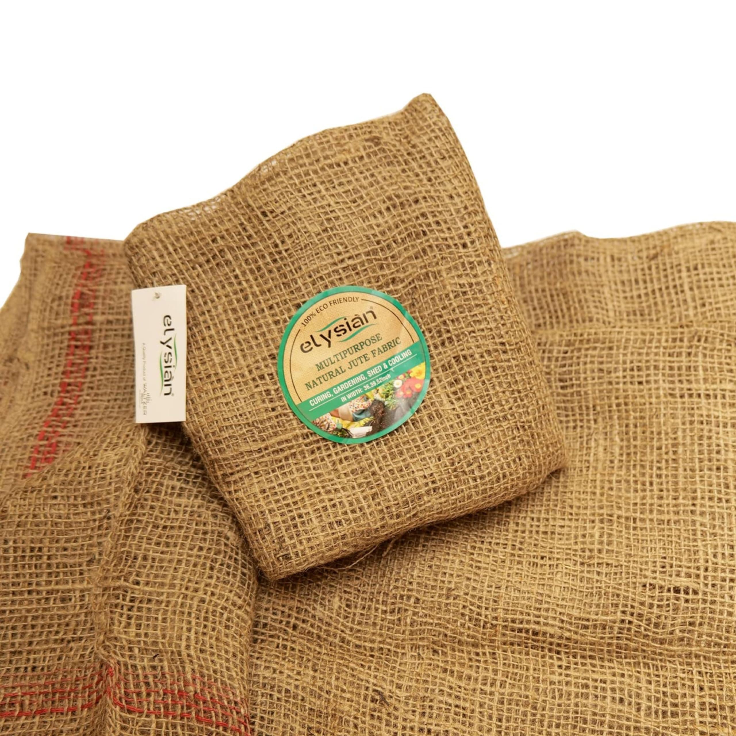 Elysian Burlap Fabric Roll,Width 39inch-Length 2mtr Long Natural Jute Burlap Fabric, Craft Burlap Roll for Decorations, Wedding Table Runners, Crafts, Rustic Party Decor, Plants & Tree Covering