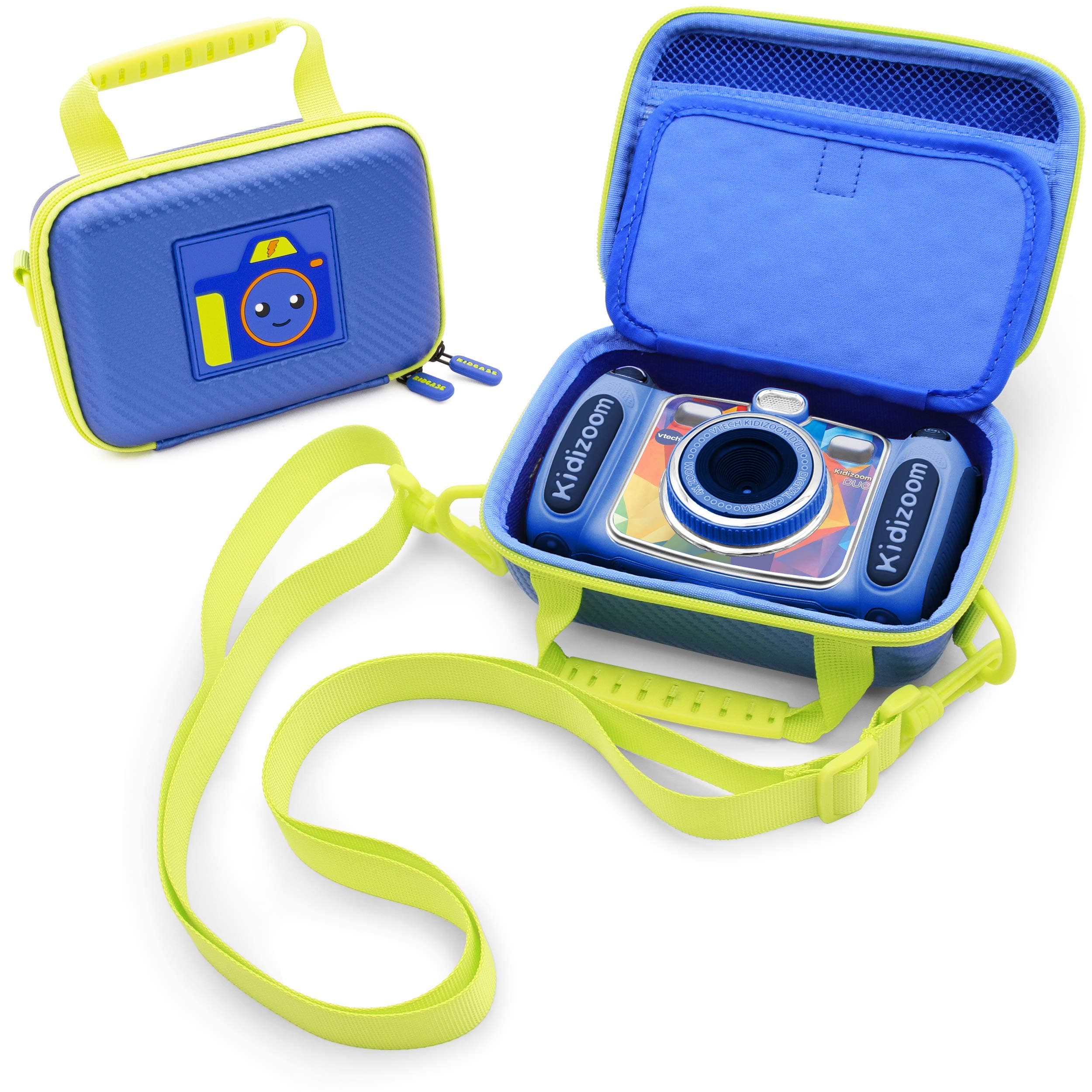 Camera Case Compatible with VTech KidiZoom Camera and Camera Accessories with Shoulder Strap and Padded Interior Divider, Blue Travel Case Only