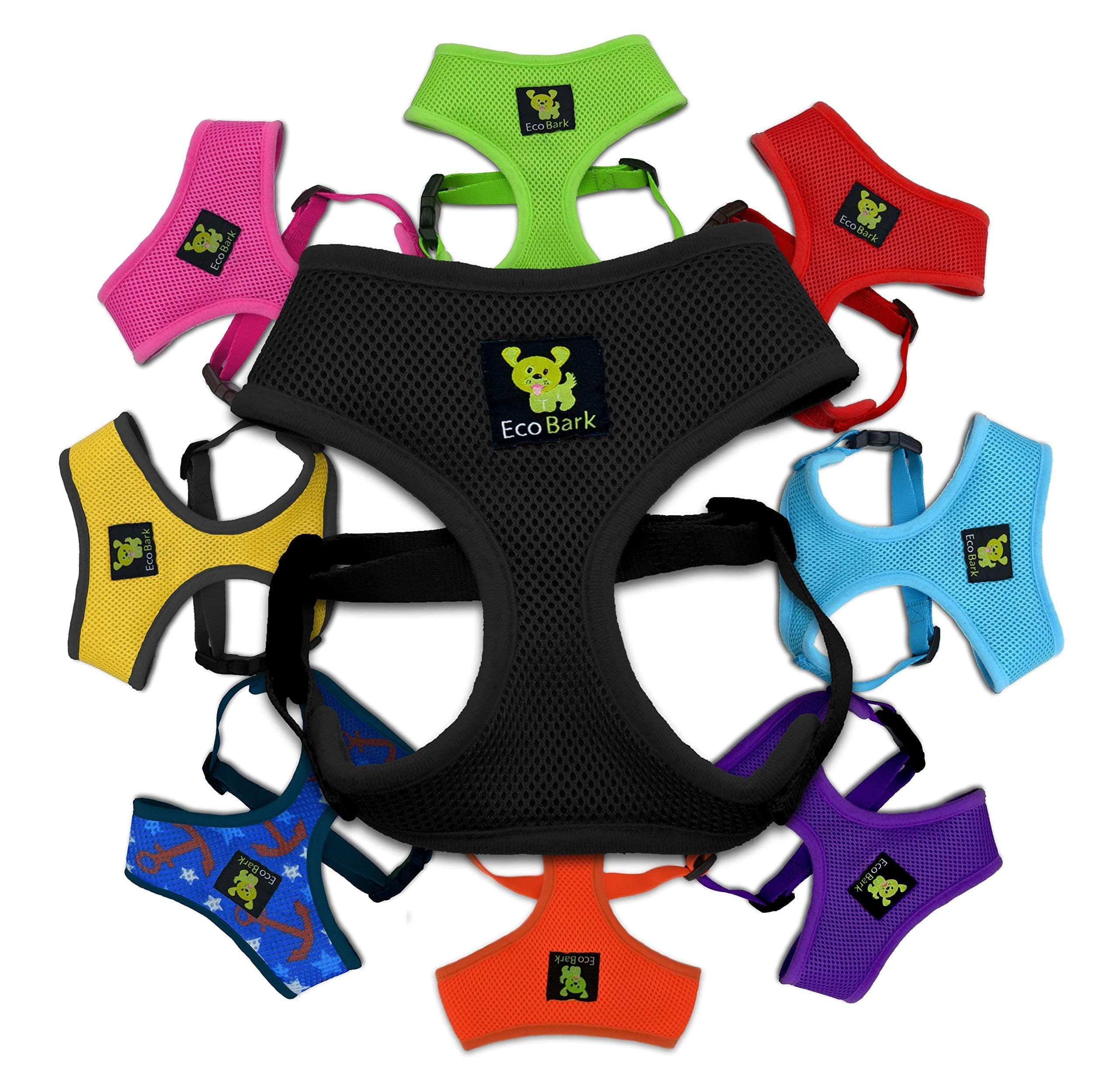 Dog Harness - Eco-Friendly Max Comfort Harnesses - Luxurious Soft Mesh Halter - Over The Head Harness Vest- No Pull and No Choke for Small, Toy Breed, and Teacup Dogs (XS, Black)