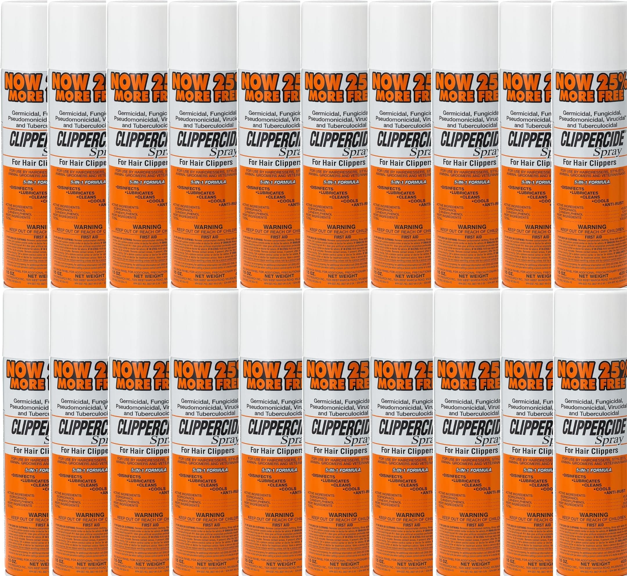 CLIPPERCIDE Spray by Barbicide – 3 Pack | 5-in-1 Clipper Disinfectant Spray | Cleans, Lubricates, Cools, Prevents Rust & Disinfects | Professional Clipper Cleaner, 15 oz Each