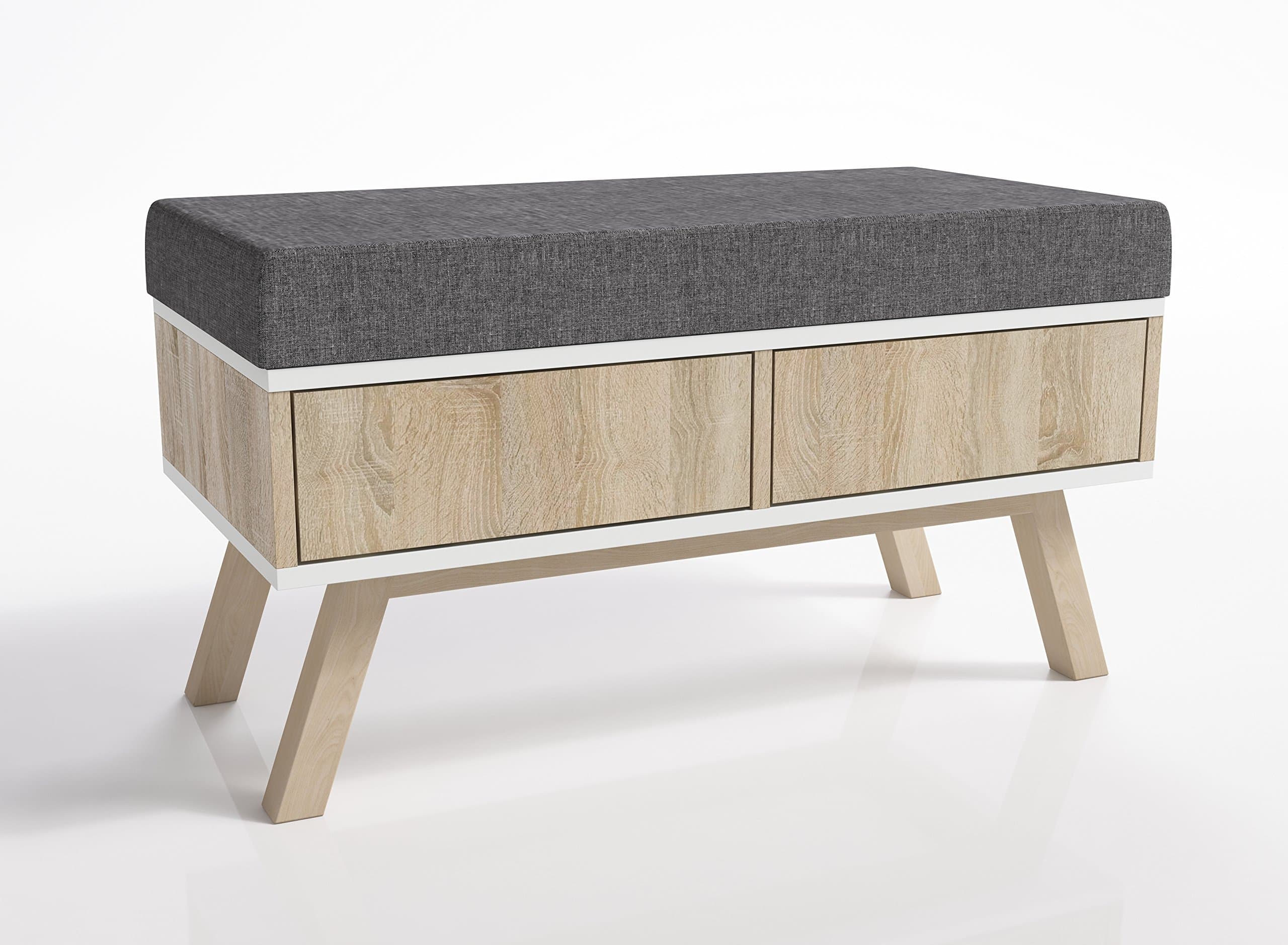 Ottoman Bench Seater Storage Footstool Versatile Space-saving Nordic Modern Style Malmo (800x400x420mm)