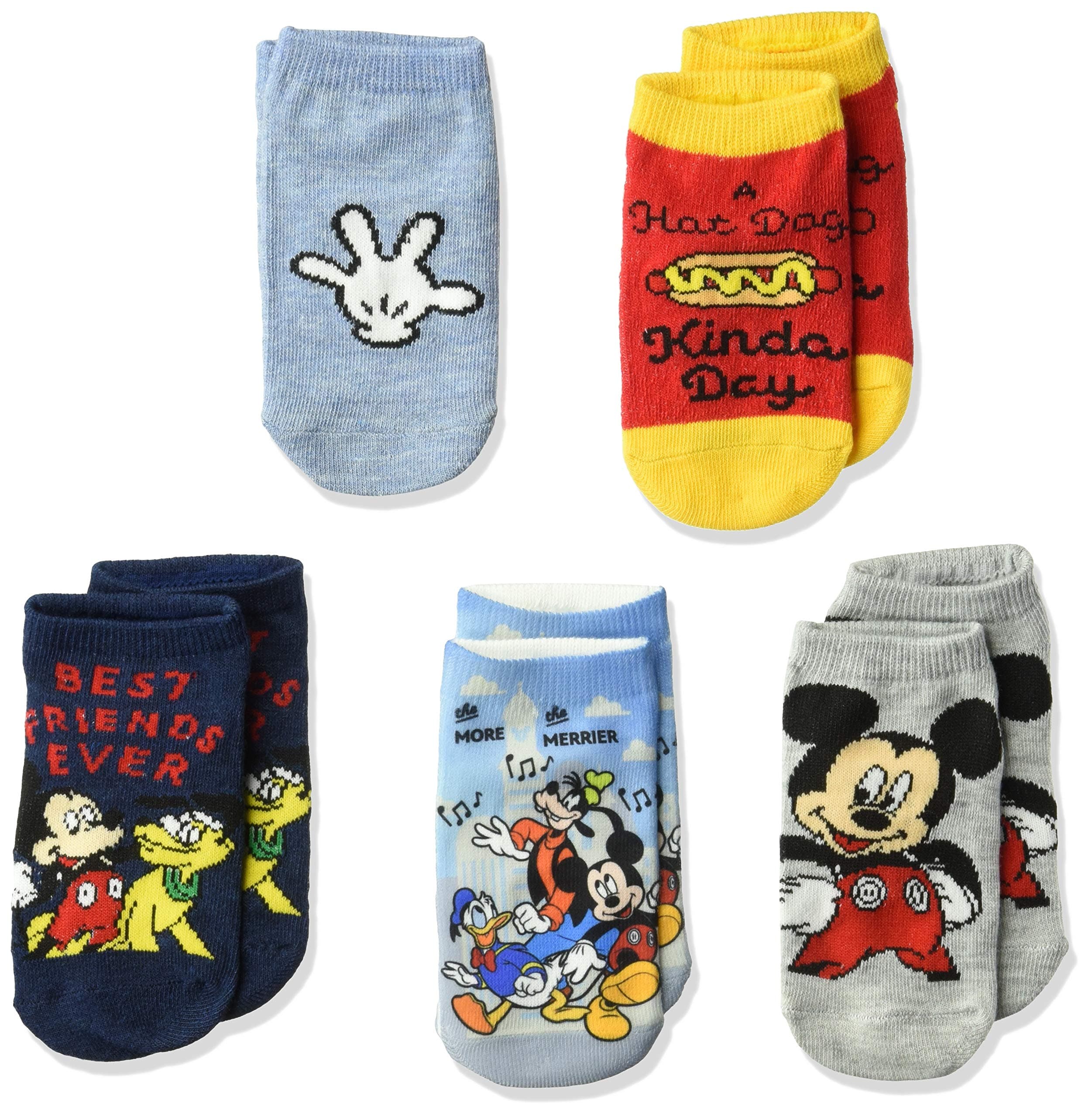 Disneyboys Mickey Mouse 5 Pack Shorty Socks