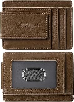 Toughergun Slim Wallet for Men RFID Blocking Money Clip, Minimalist Front Pocket Credit Card Holder, Magnetic Thin Mens Wallets with ID Window