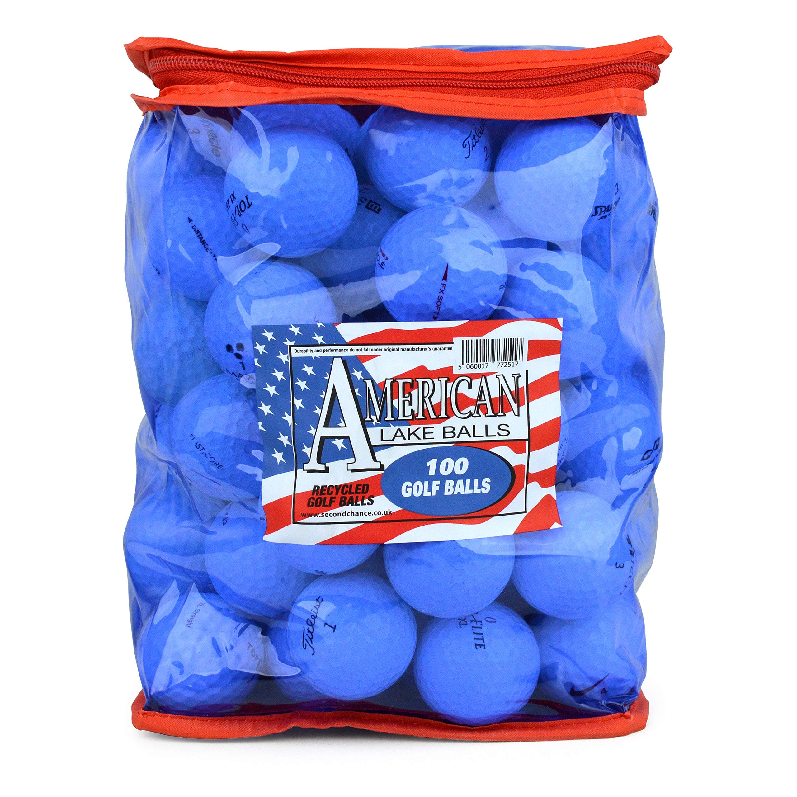 Second Chance Lake Golf Balls with Reuseable Carry Bag - Select 25, 36, 50 or 100 Golf Balls