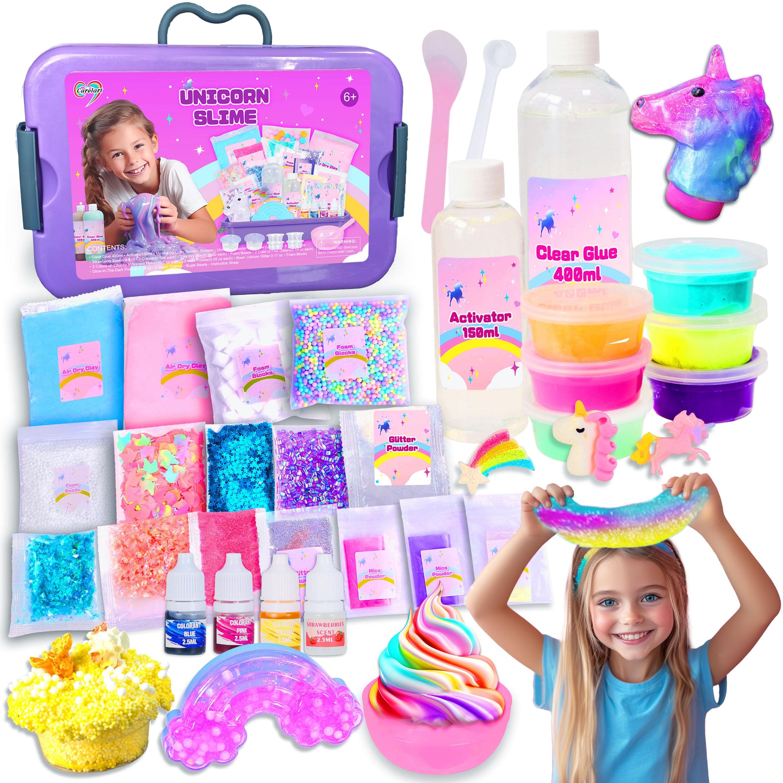 - Unicorn Slime Making Kit for Girls - DIY Fluffy Slime Creation Kit with Super Birthday Party Favors
