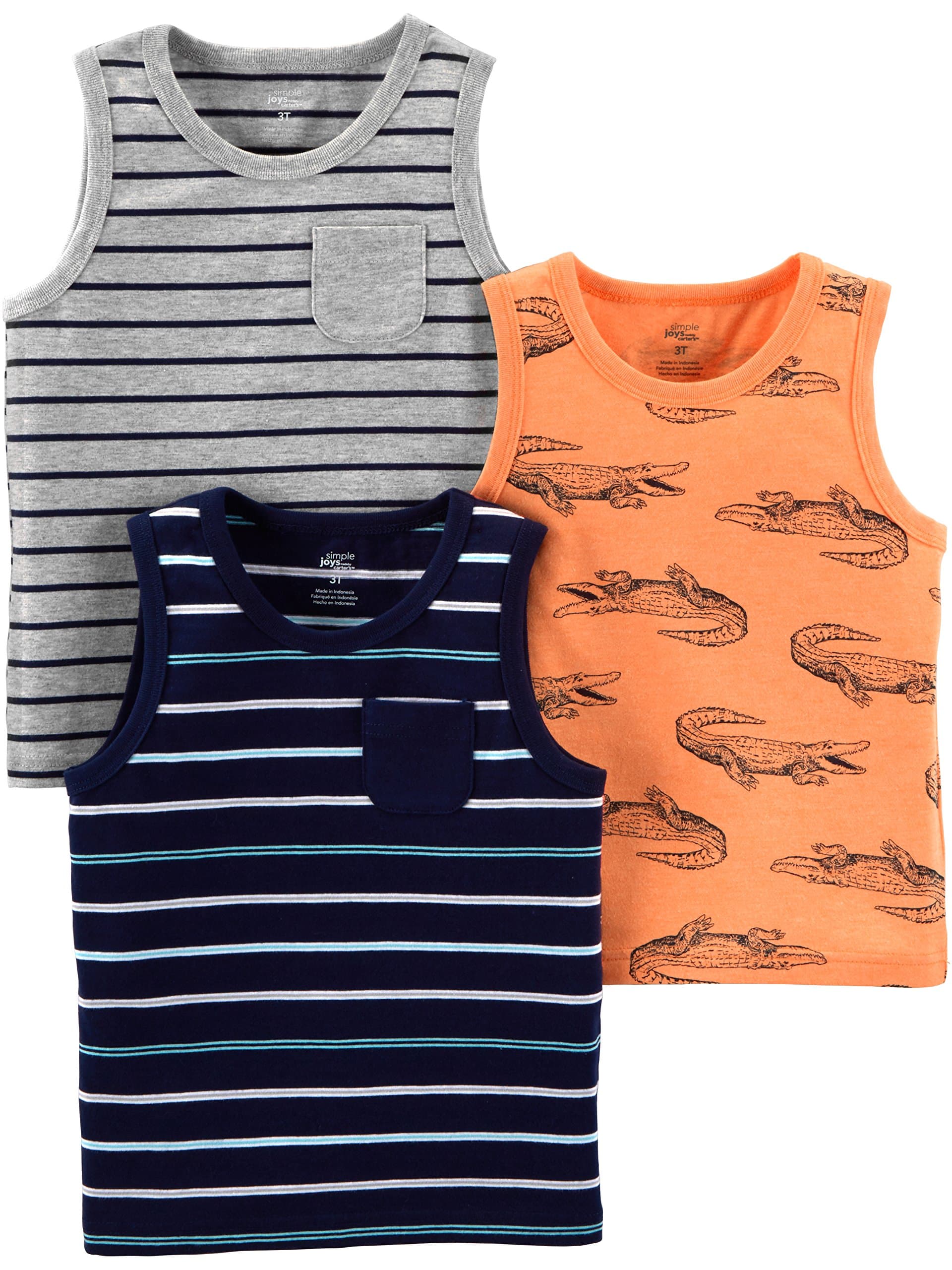 Simple Joys by Carter's Boys 3-Pack Muscle Tank Tops