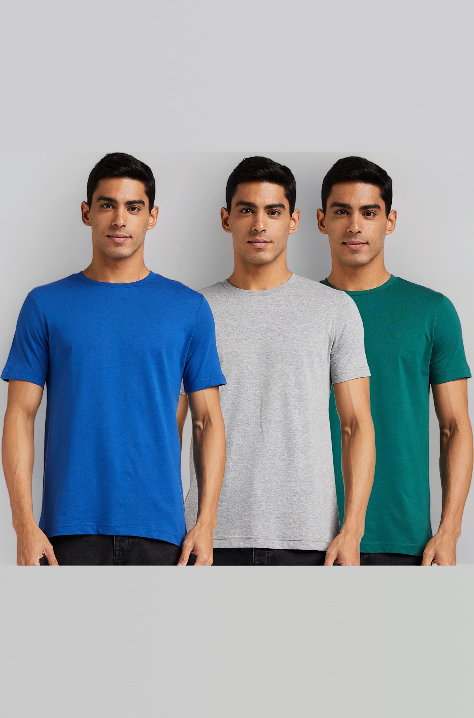 Men's Solid Cotton T Shirt | Round Neck | Half Sleeve | Plain-Regular Fit (Available in Plus Sizes)