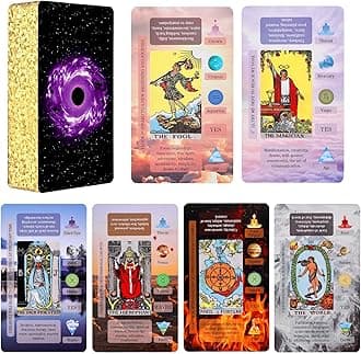 XSYLOHXL Tarot Cards with Meanings on Them for Beginners Classic Learning Training Tarot Deck Set with Message for Reading