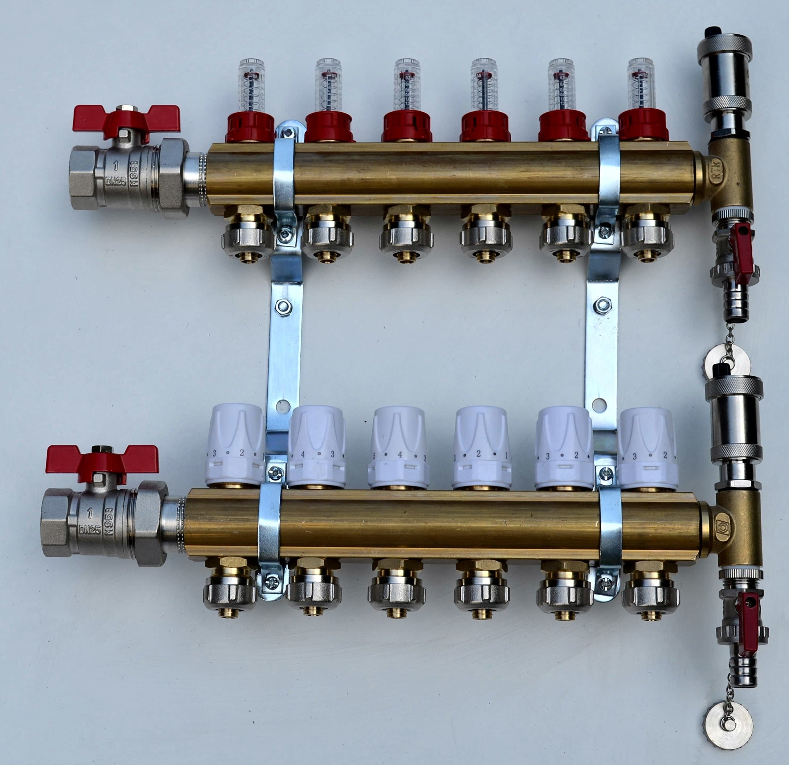 Brass Underfloor Heating Manifolds (4 Port)