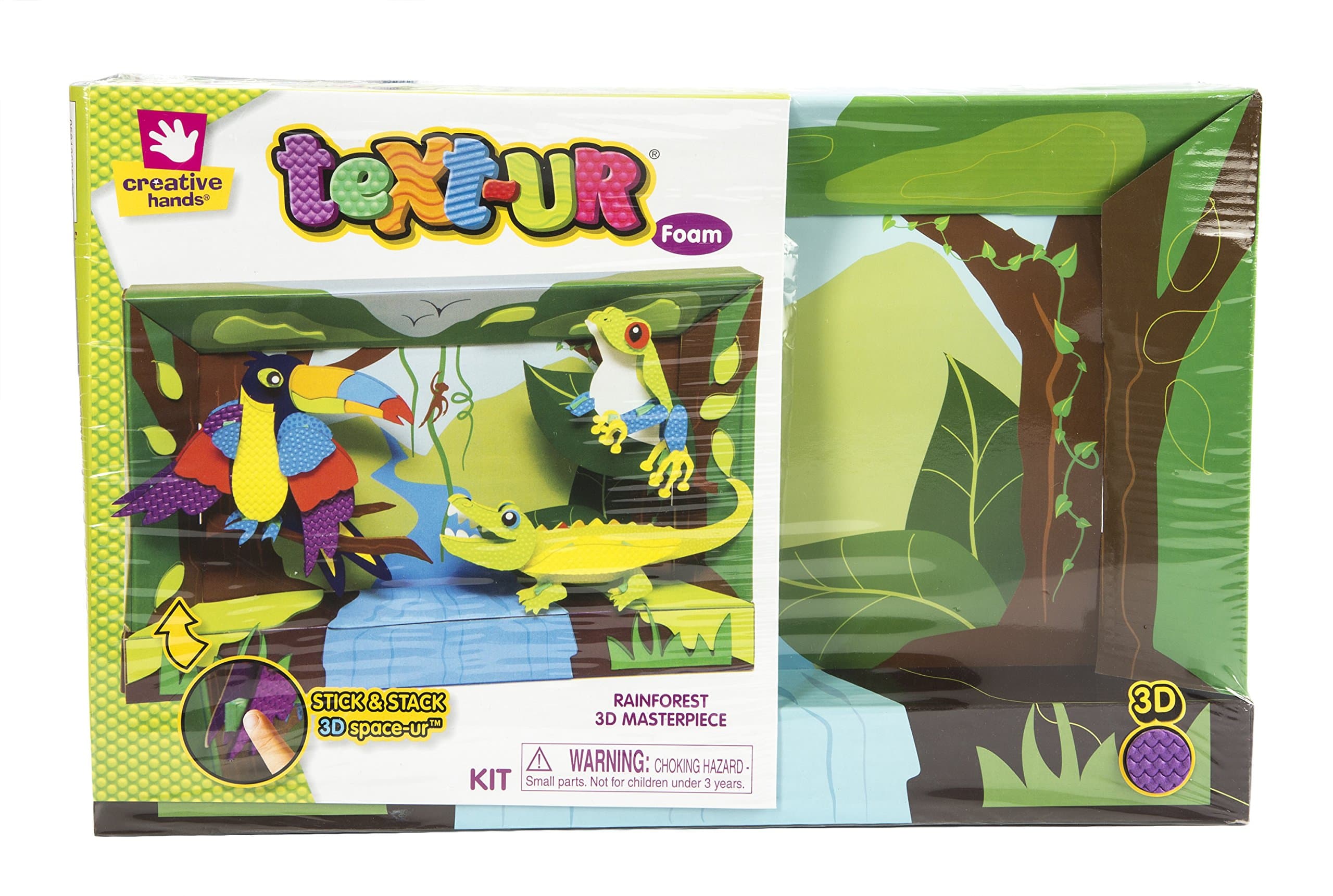Creative Hands 3553E Text-Ur Foam 3D Kit for Arts and Crafts, 3D Masterpiece Rainforest