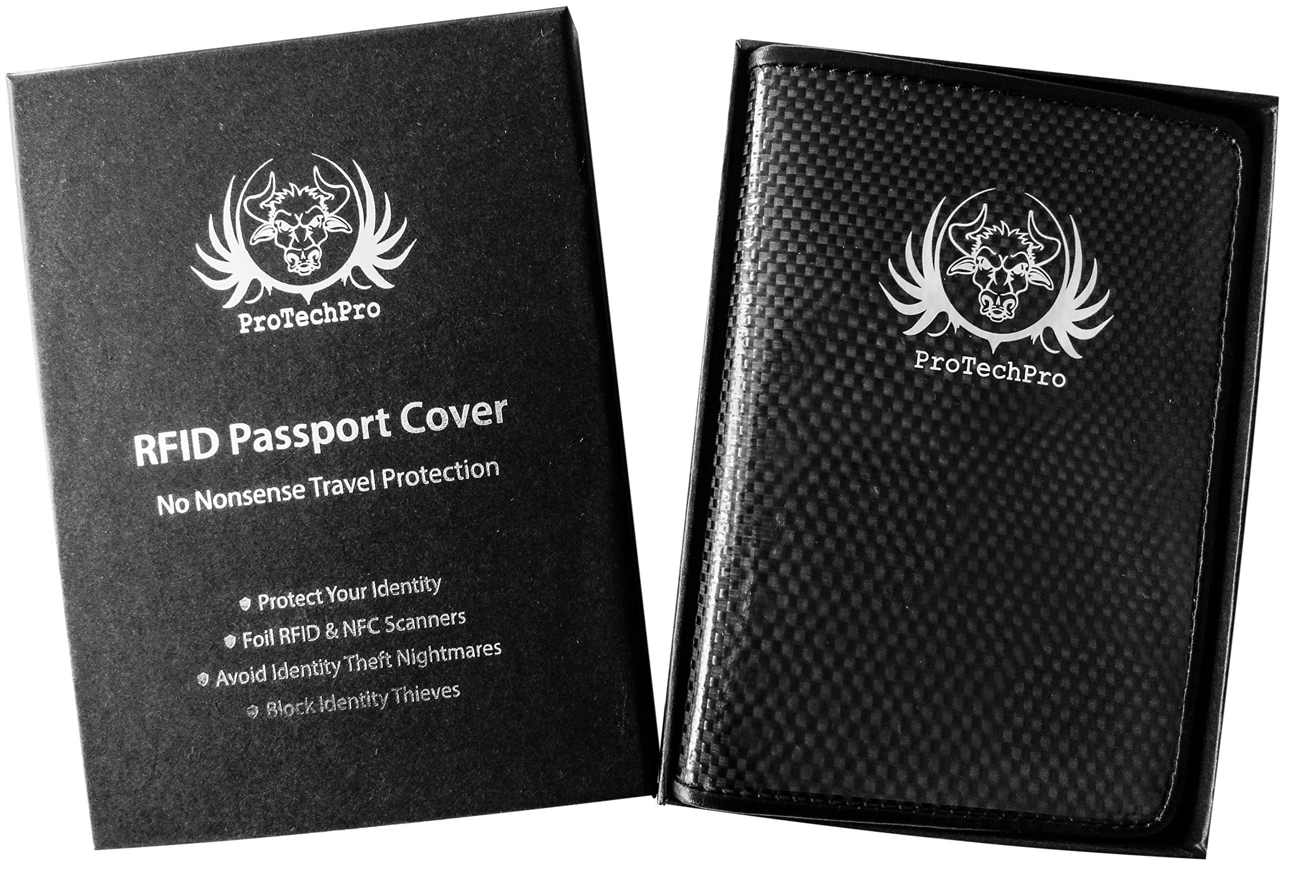 RFID Blocking Passport Cover - ProTechPro - Carbon Fibre Material