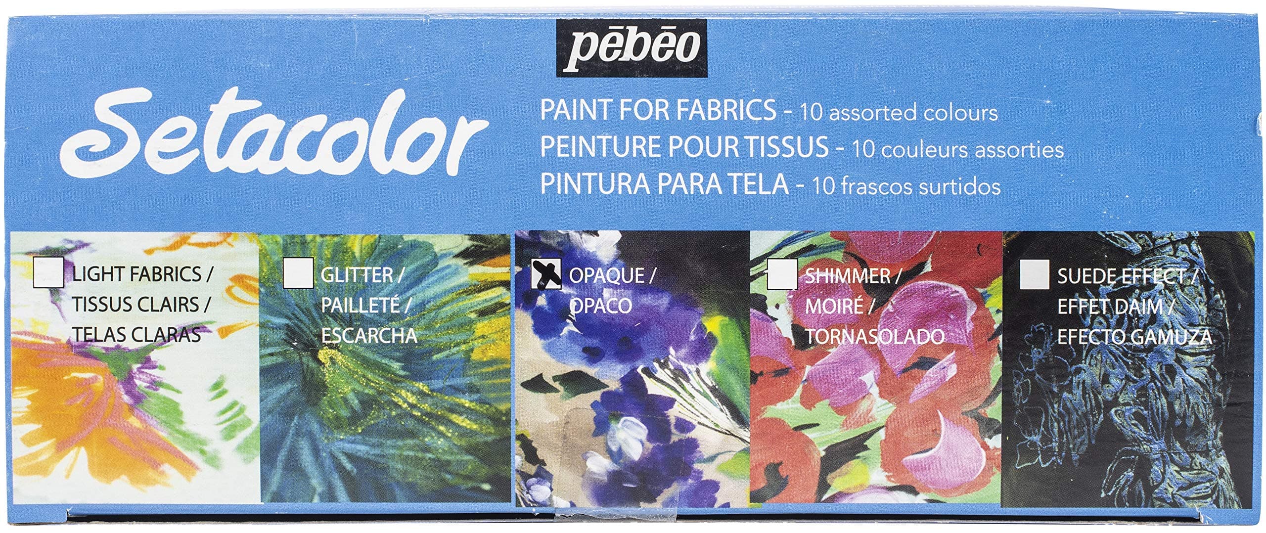 PEBEO Discovery Fabric Paint Set 45ml 10/Pkg-Setacolor Opaque