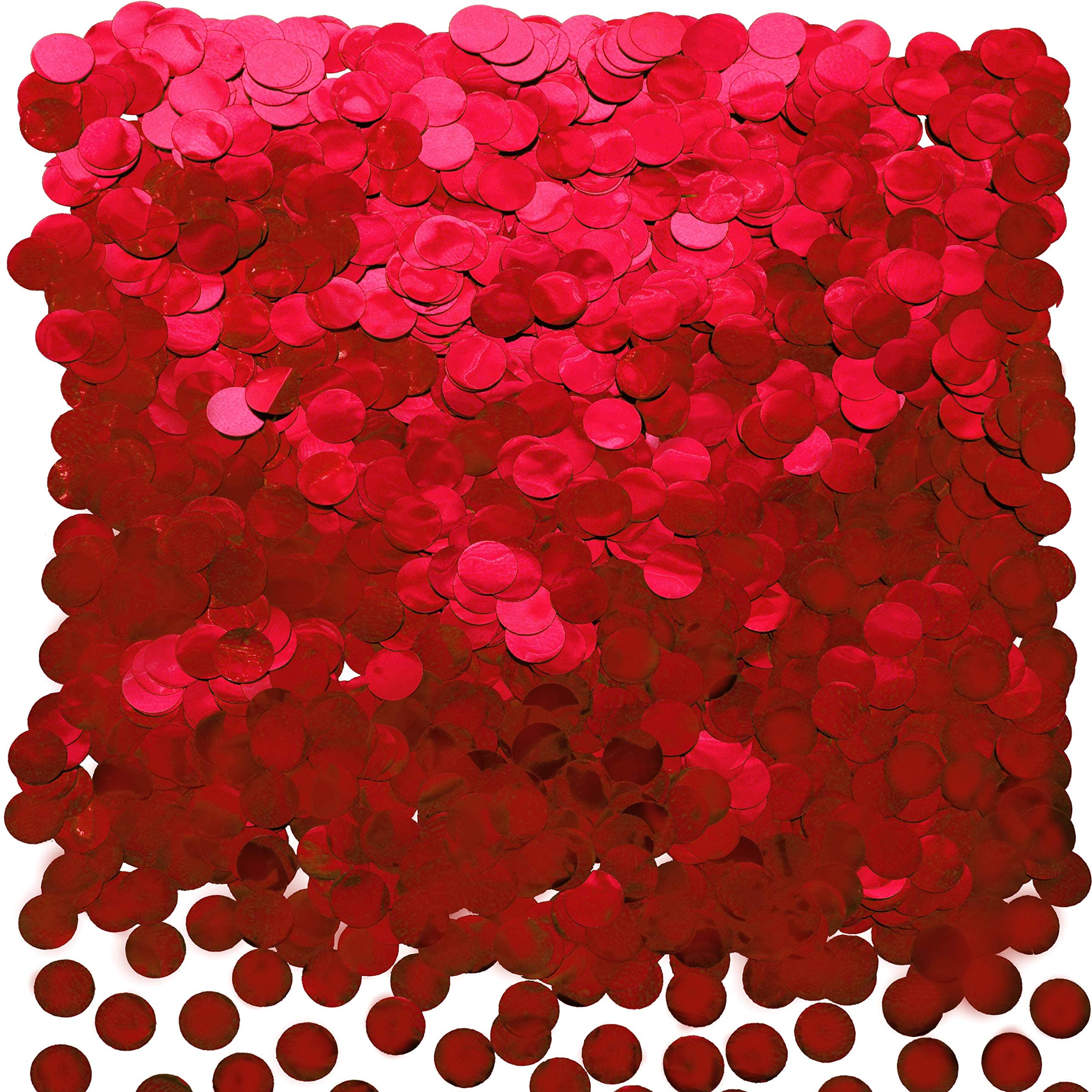 Red Foil Metallic Round Table Scatter Decor - Circle Dots Mylar Confetti for Wedding, Bachelorette, Valentine's, Mother's Day, Baby Shower & Birthday Parties - 60g