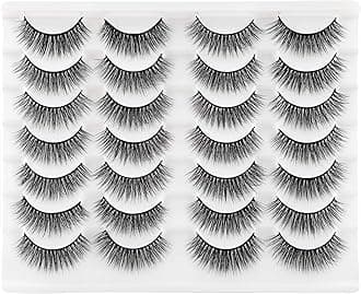 False Eyelashes Natural Fluffy Light Volume Faux Mink Lashes 14 Pairs Pack