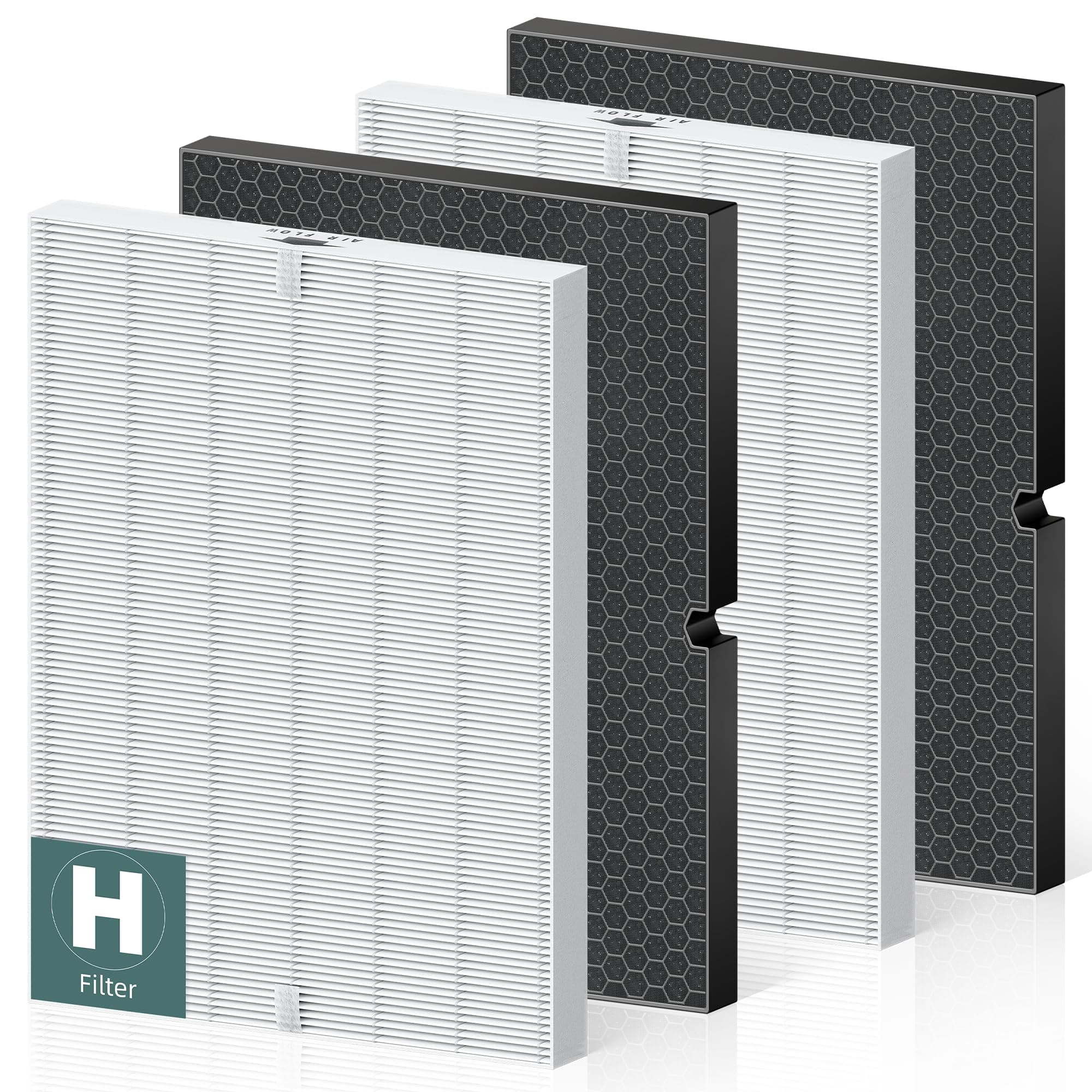 116130 Replacement Filter H for Winix 5500-2 AM80 Plasmawave Air Purifier, High Filter and Activated Carbon Filter Combo Pack, 2 Set