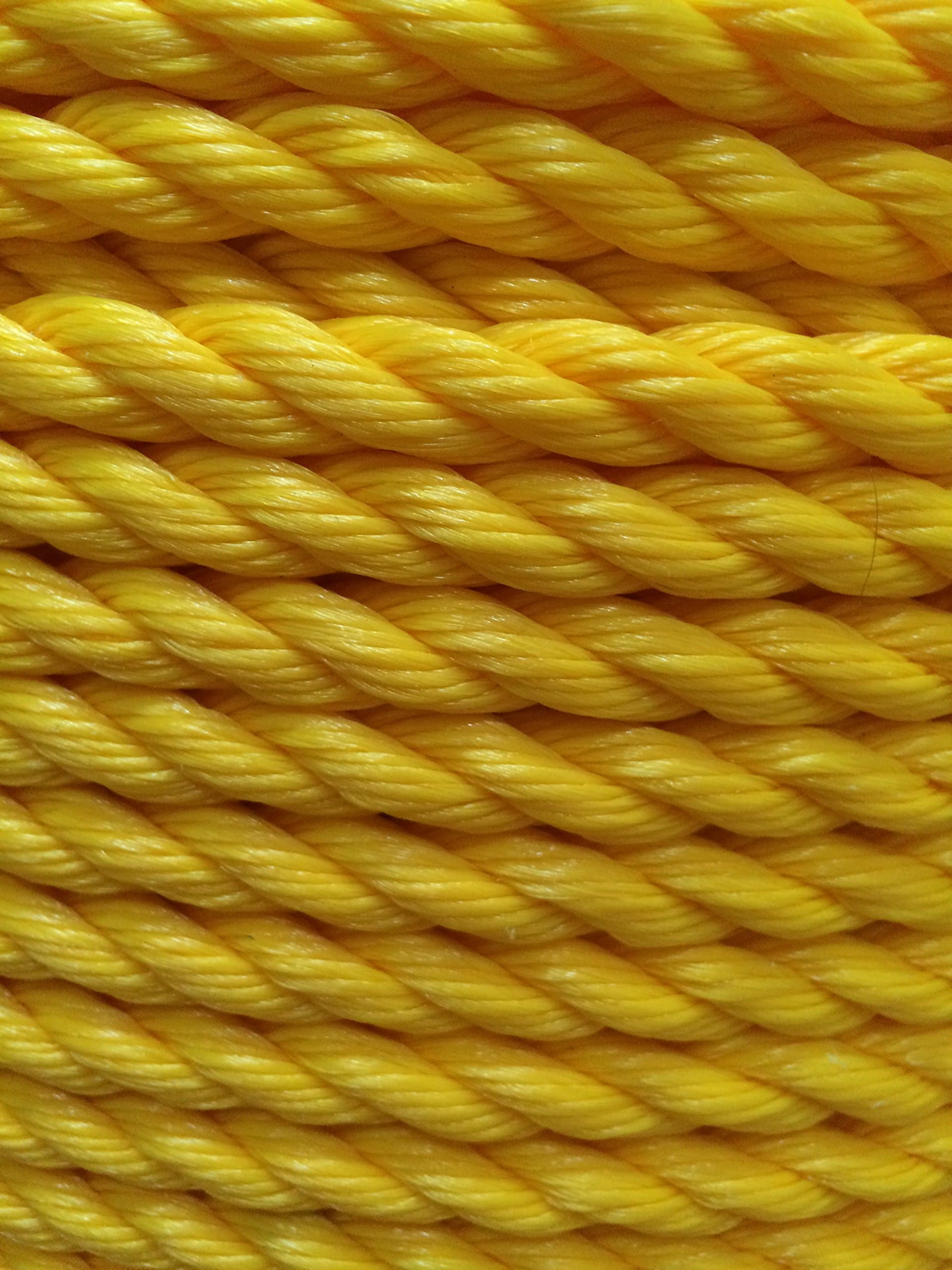 1/2" x 600' Yellow Poly Rope 1/2 x 600 Polypropylene 3 Strand Twisted in Coil