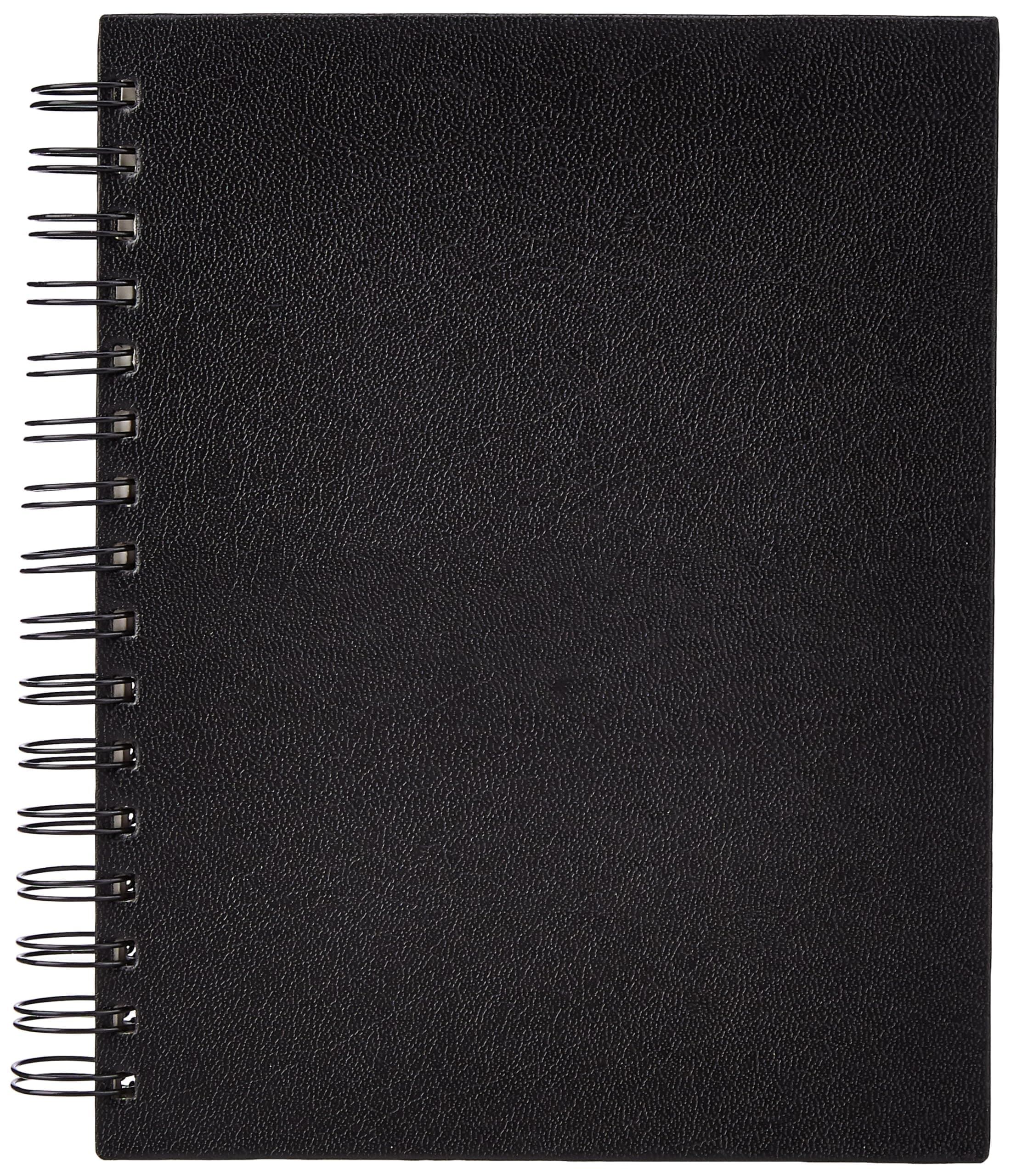 amazon basics A5 Artists Wiro Bound Sketch Book | 120 Perforated Pages | Black Hardcover for Pencil, Chalk, Graphite, Crayon & Ink | Ideal for Drawing, Sketching, Design & Architecture (Pack of 1)