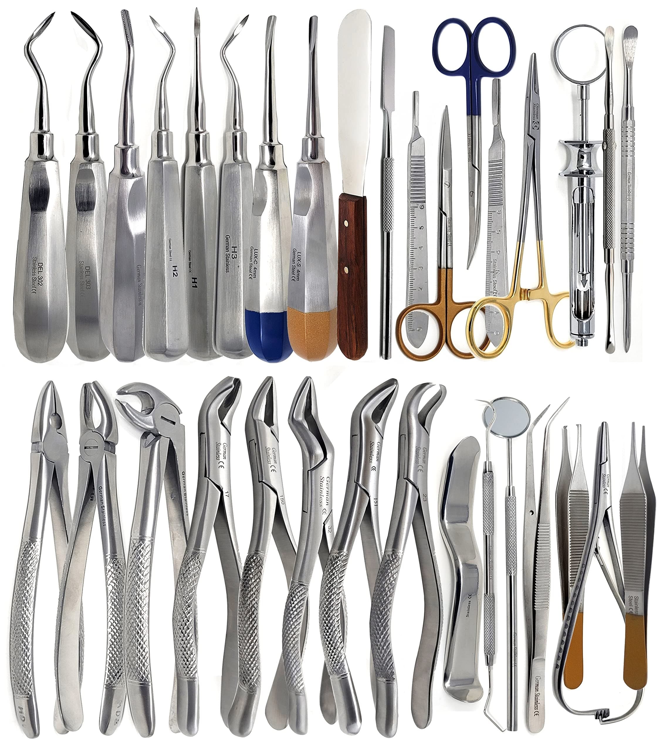 German 74 Pc Dental Oral Extraction Extracting Forceps Elevators Instruments Kit